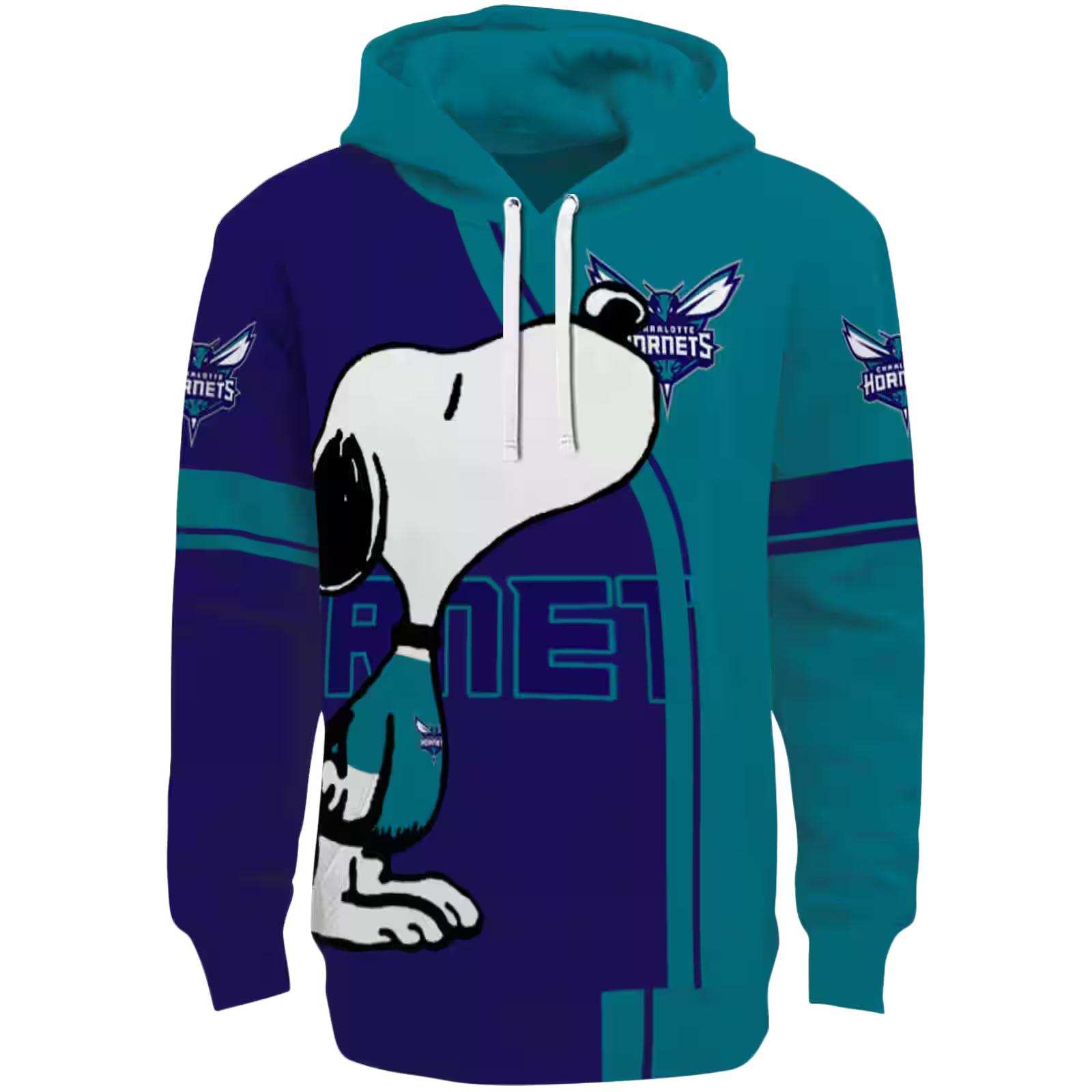 Charlotte Hornets Playful Snoopy Teal Hoodie