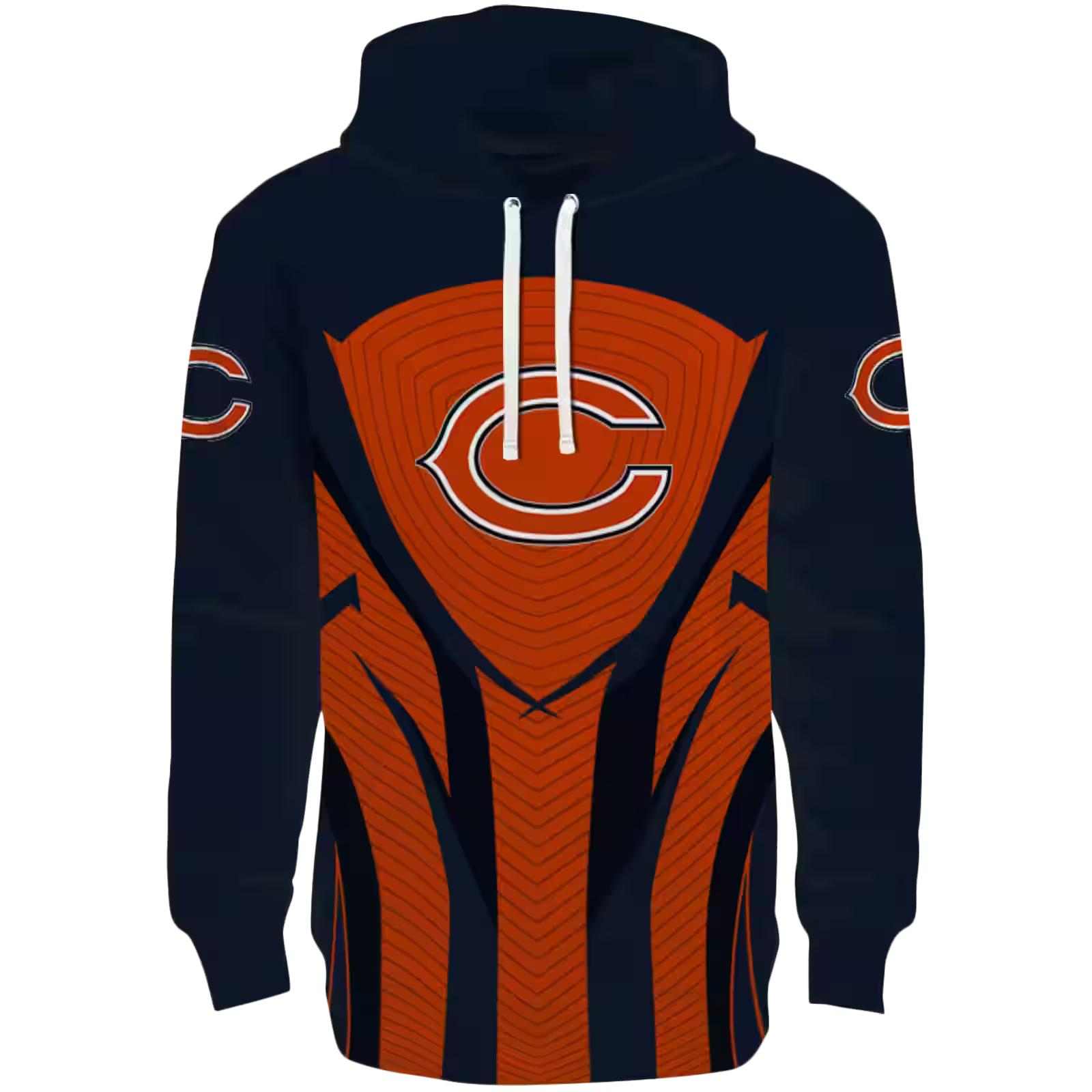 Chicago Bears Concentric Lines Blue Black Hoodie