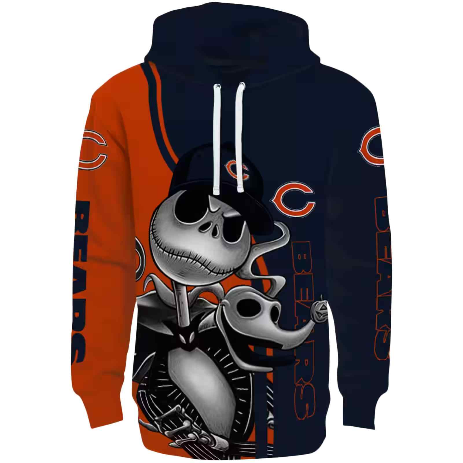 Chicago Bears Jack Skellington Blue Hoodie