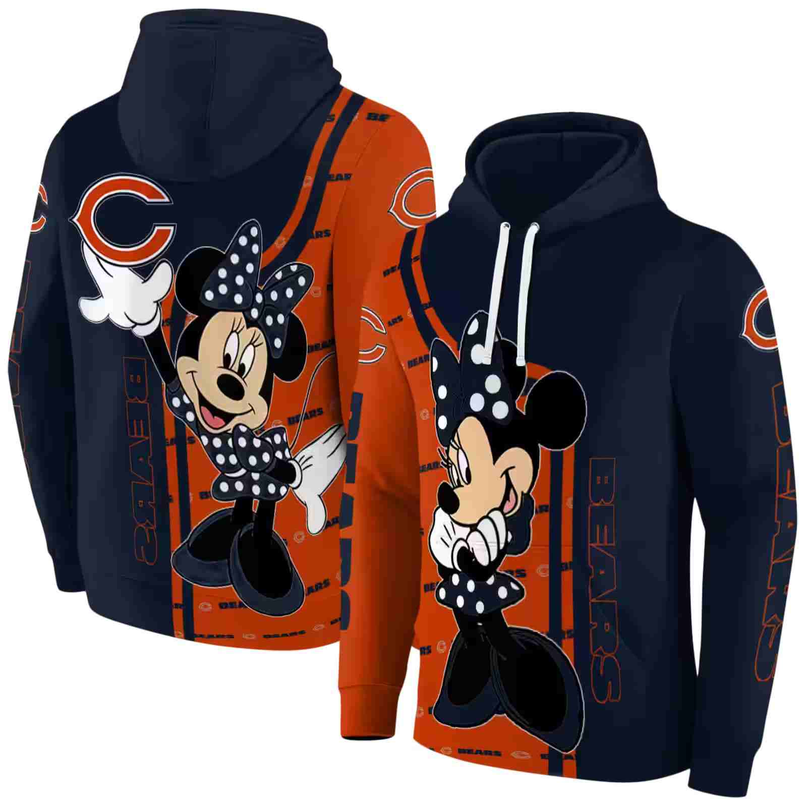 chicago bears minnie mouse blue hoodie fashion forward