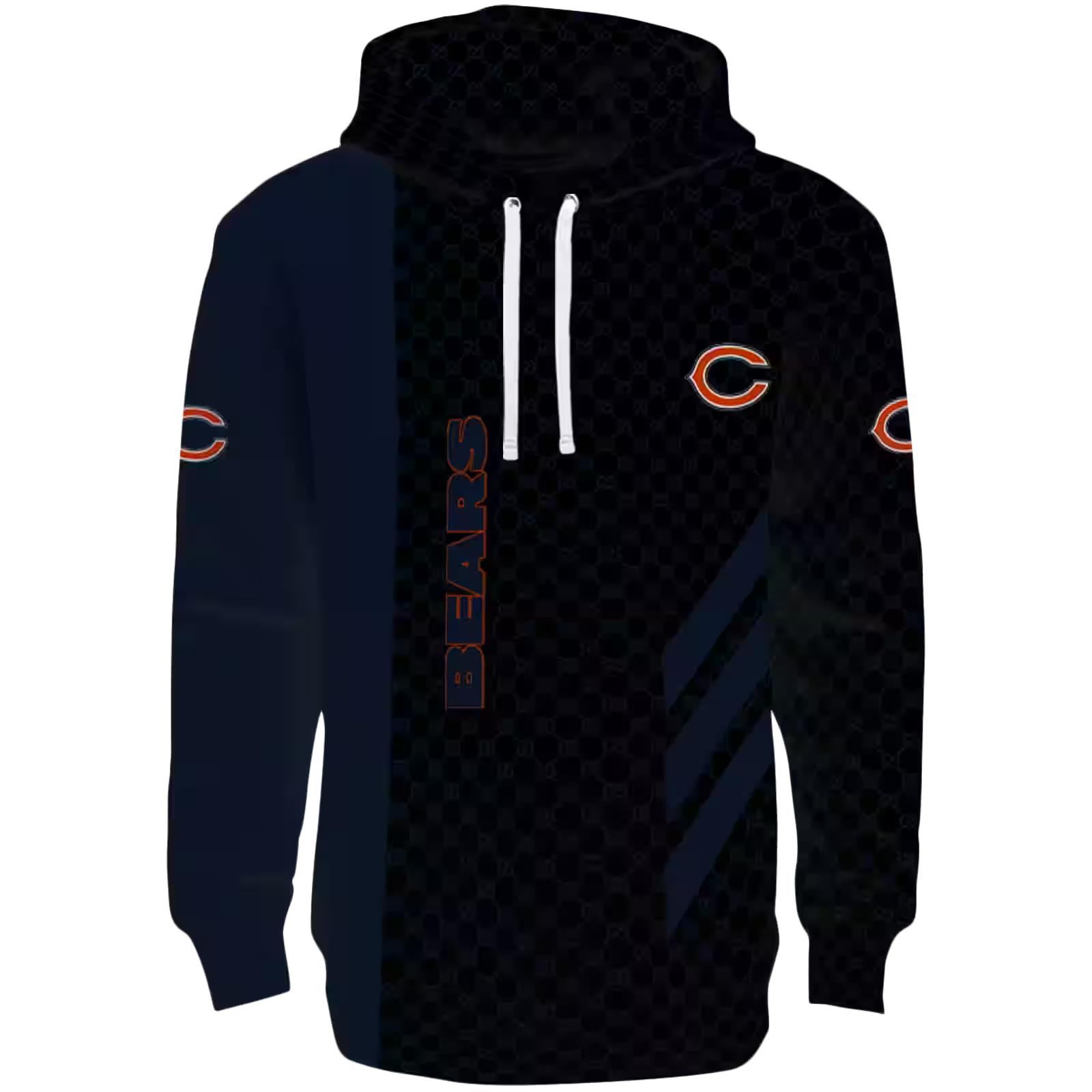 Chicago Bears Monogram Pattern Blue Hoodie