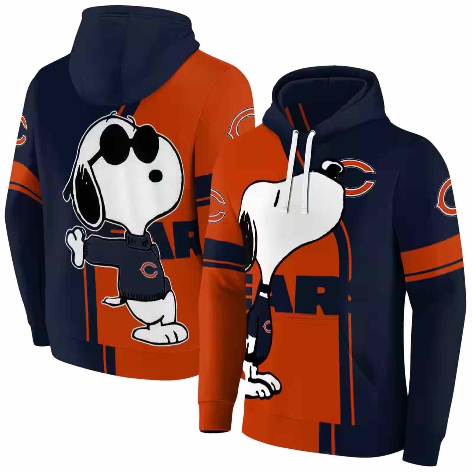 chicago bears playful snoopy blue hoodie fashion forward