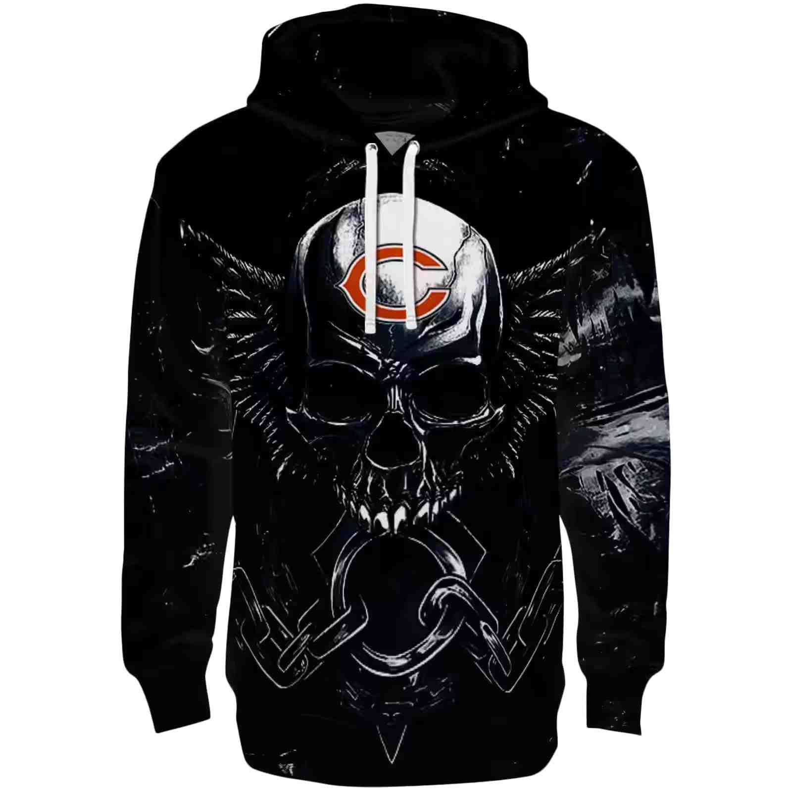 Chicago Bears Skull Artwork Blue Black Hoodie