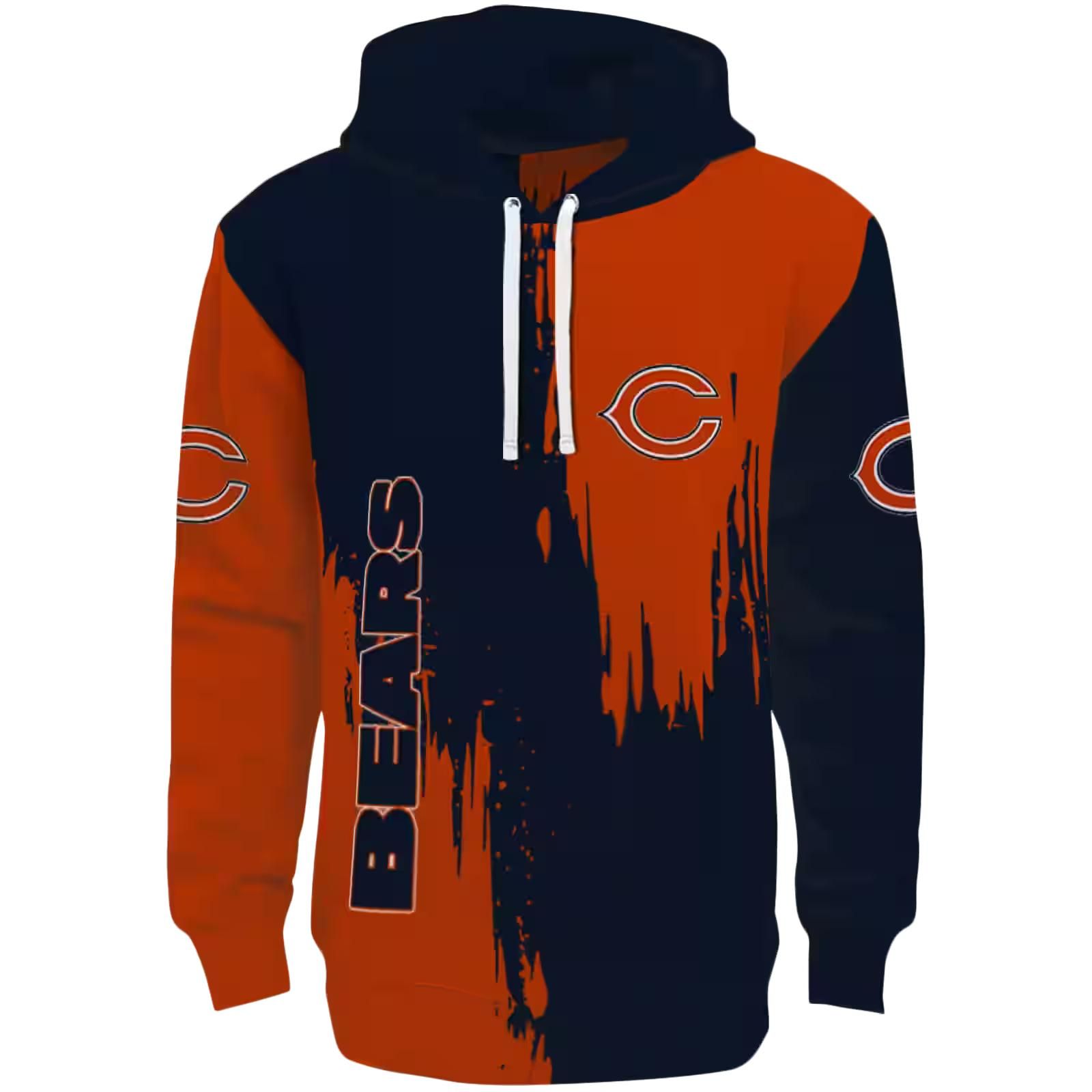 Chicago Bears Splatter Effect Blue Hoodie