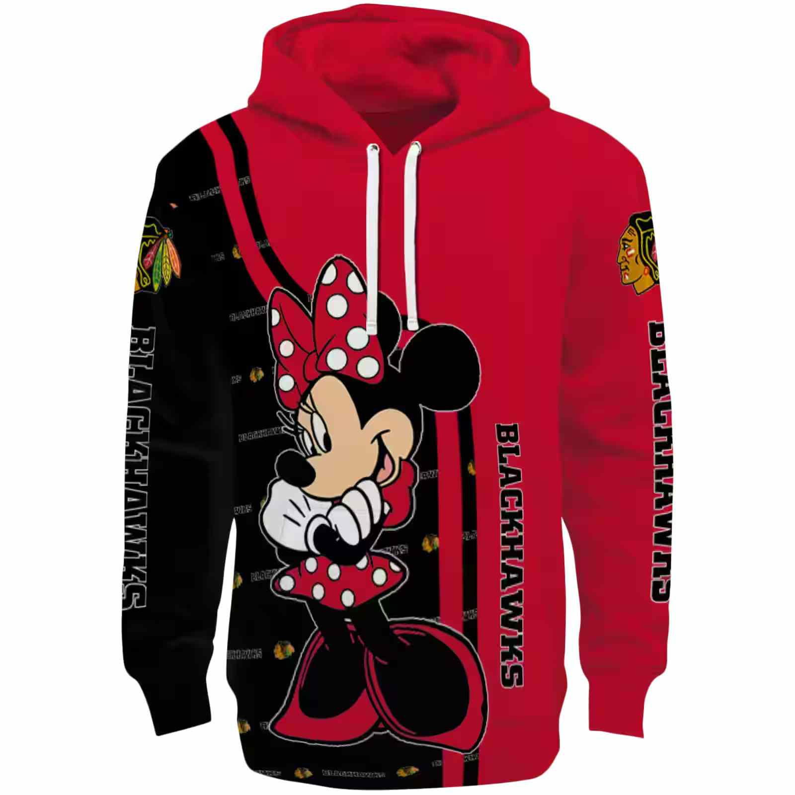 Chicago Blackhawks Minnie Mouse Red Hoodie