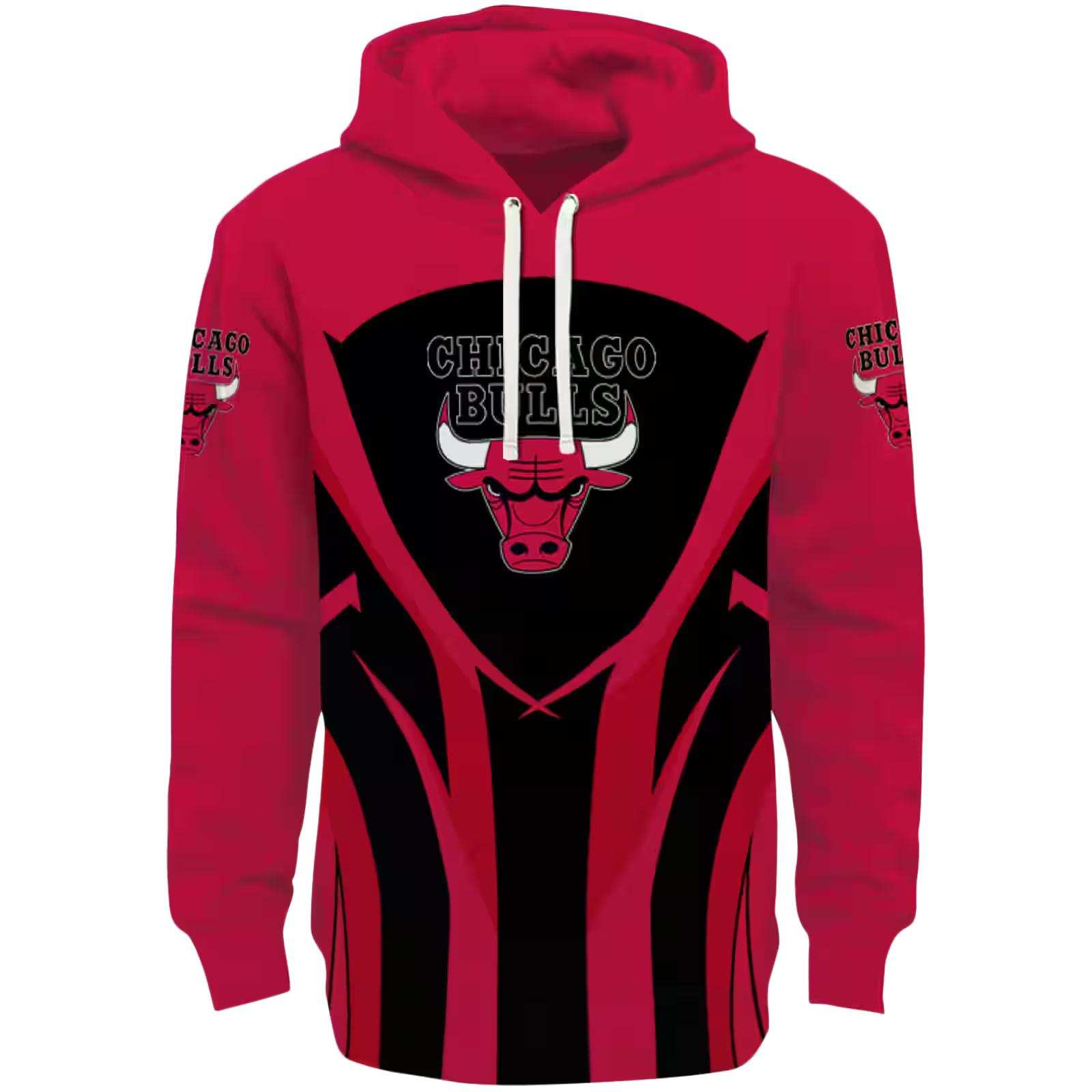 Chicago Bulls Concentric Lines Red Black Hoodie