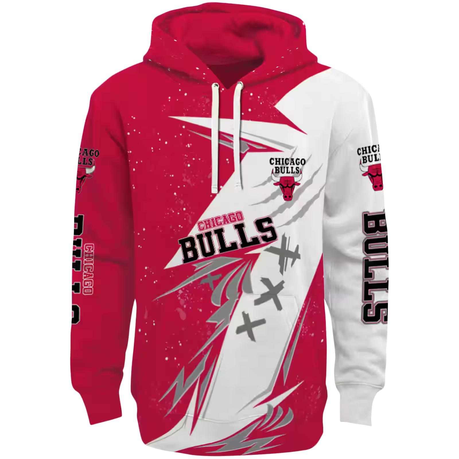 Chicago Bulls Dynamic Slash Red White Hoodie