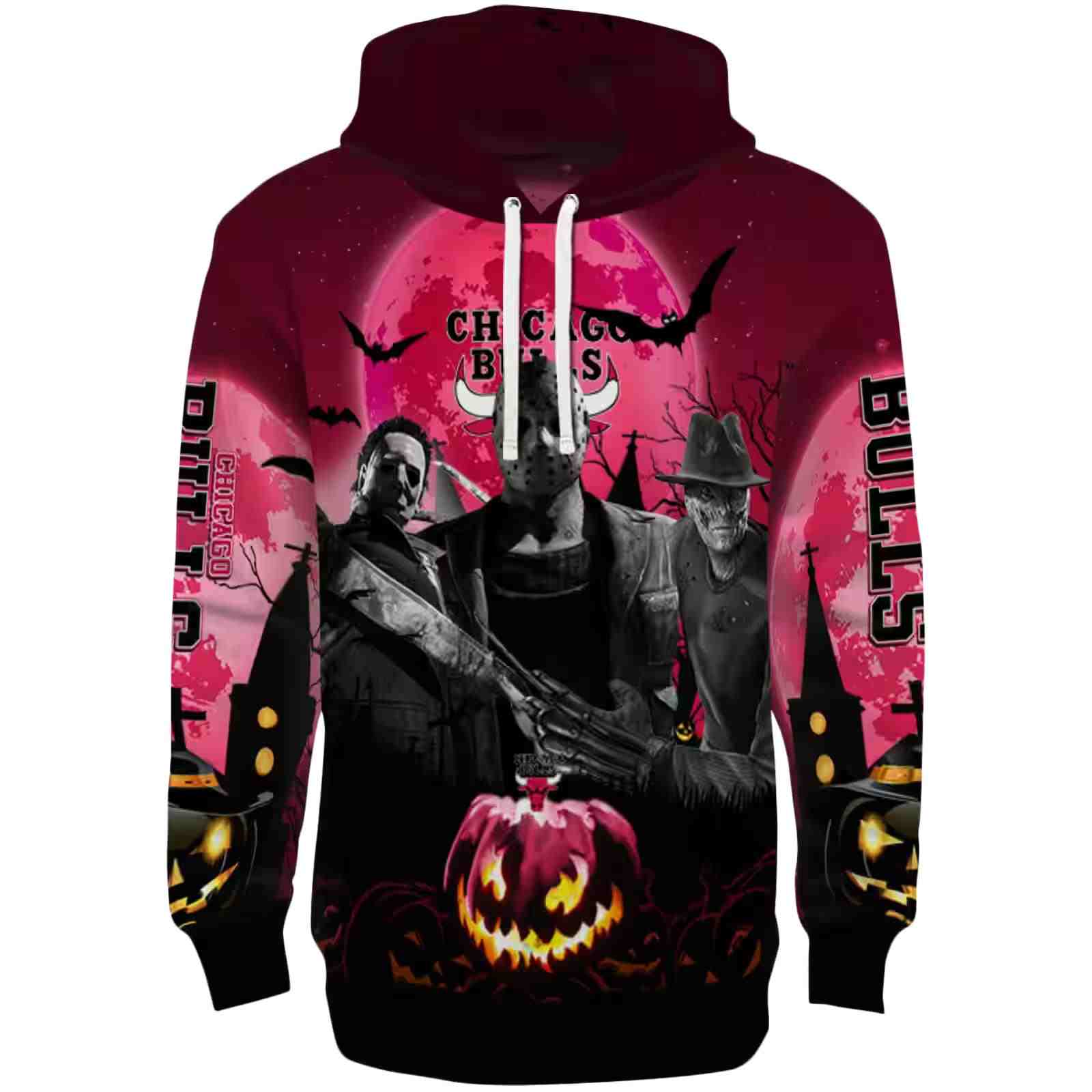 Chicago Bulls Halloween Vibes Red Black Hoodie