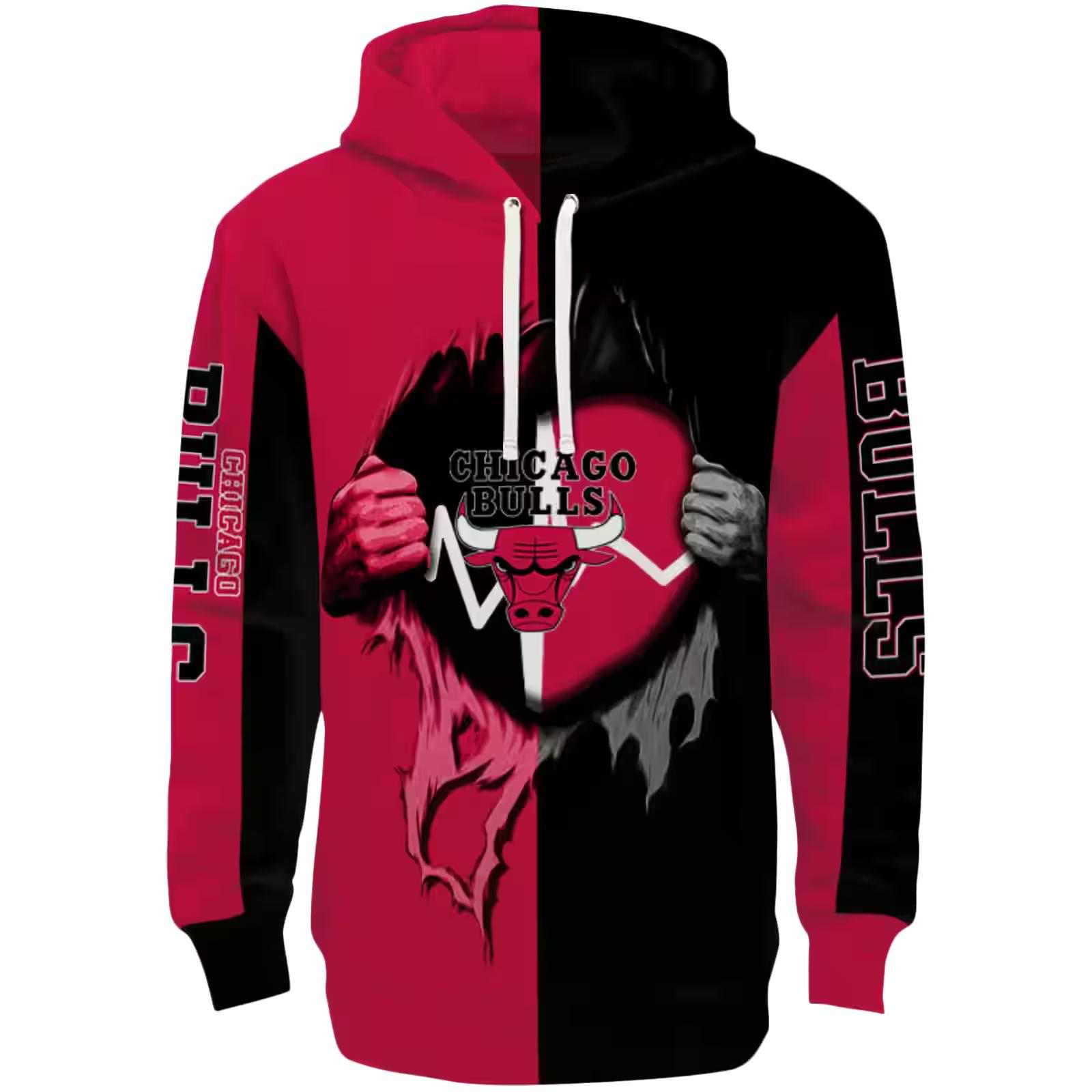 Chicago Bulls Heartbeat Graphic Red Hoodie