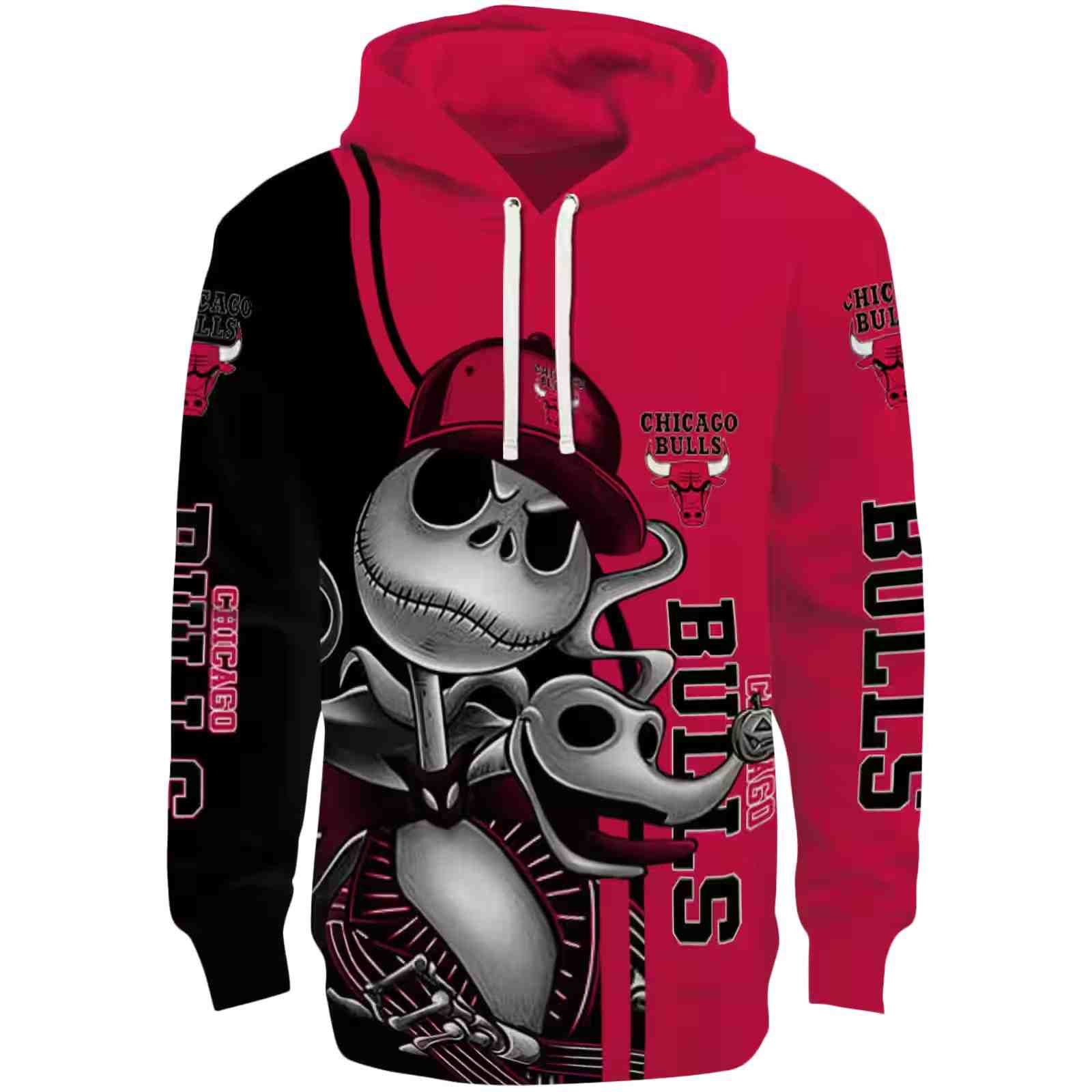 Chicago Bulls Jack Skellington Red Hoodie