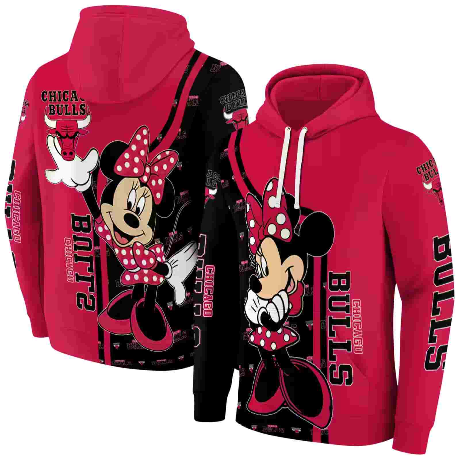 chicago bulls minnie mouse red hoodie fashion forward