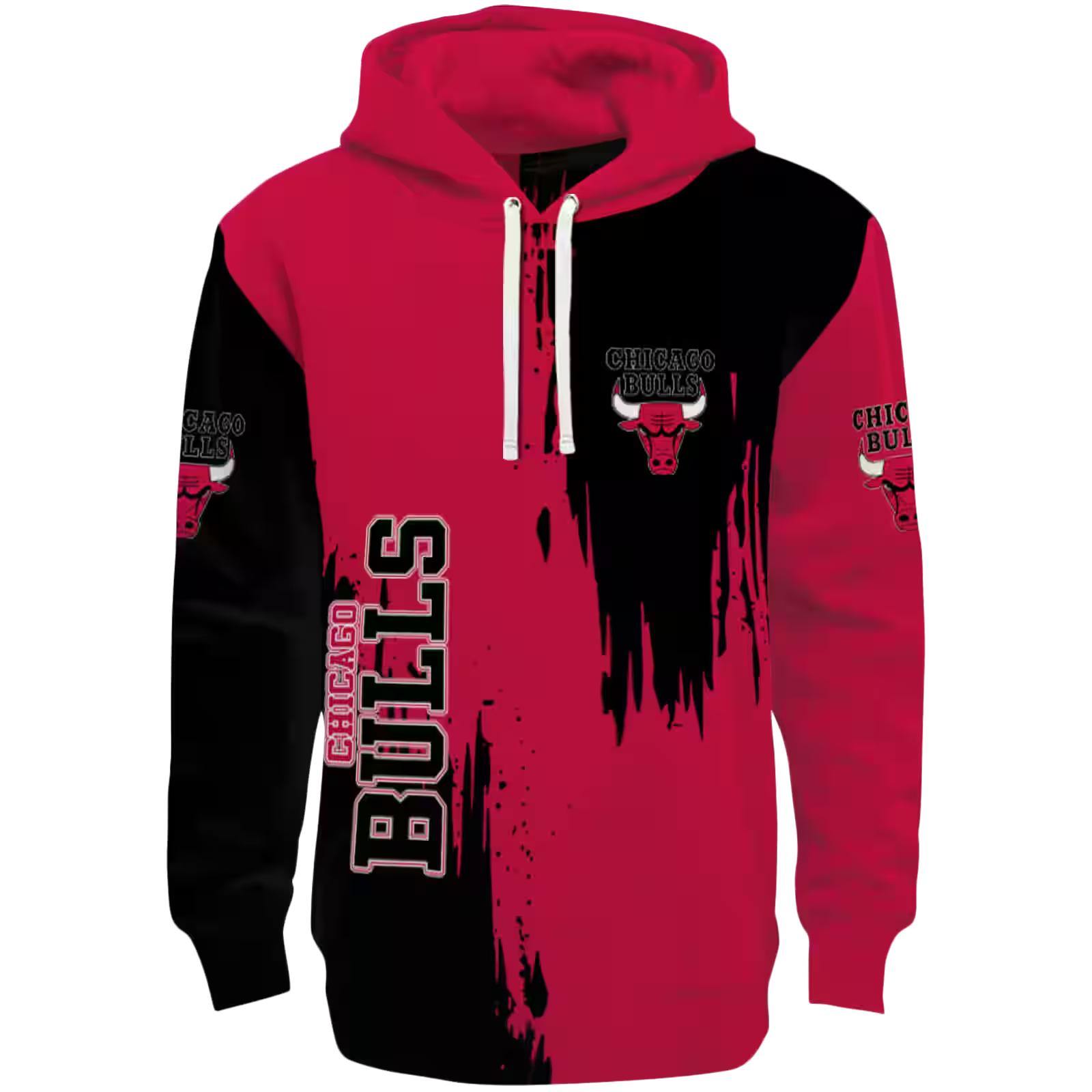 Chicago Bulls Splatter Effect Red Hoodie