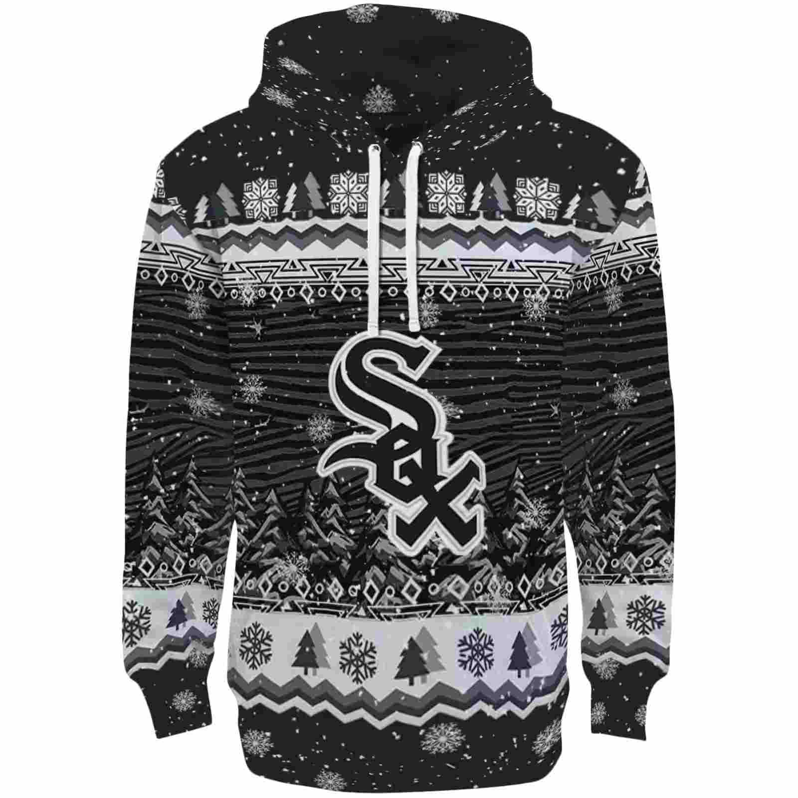 Chicago White Sox Christmas Trees Black Hoodie