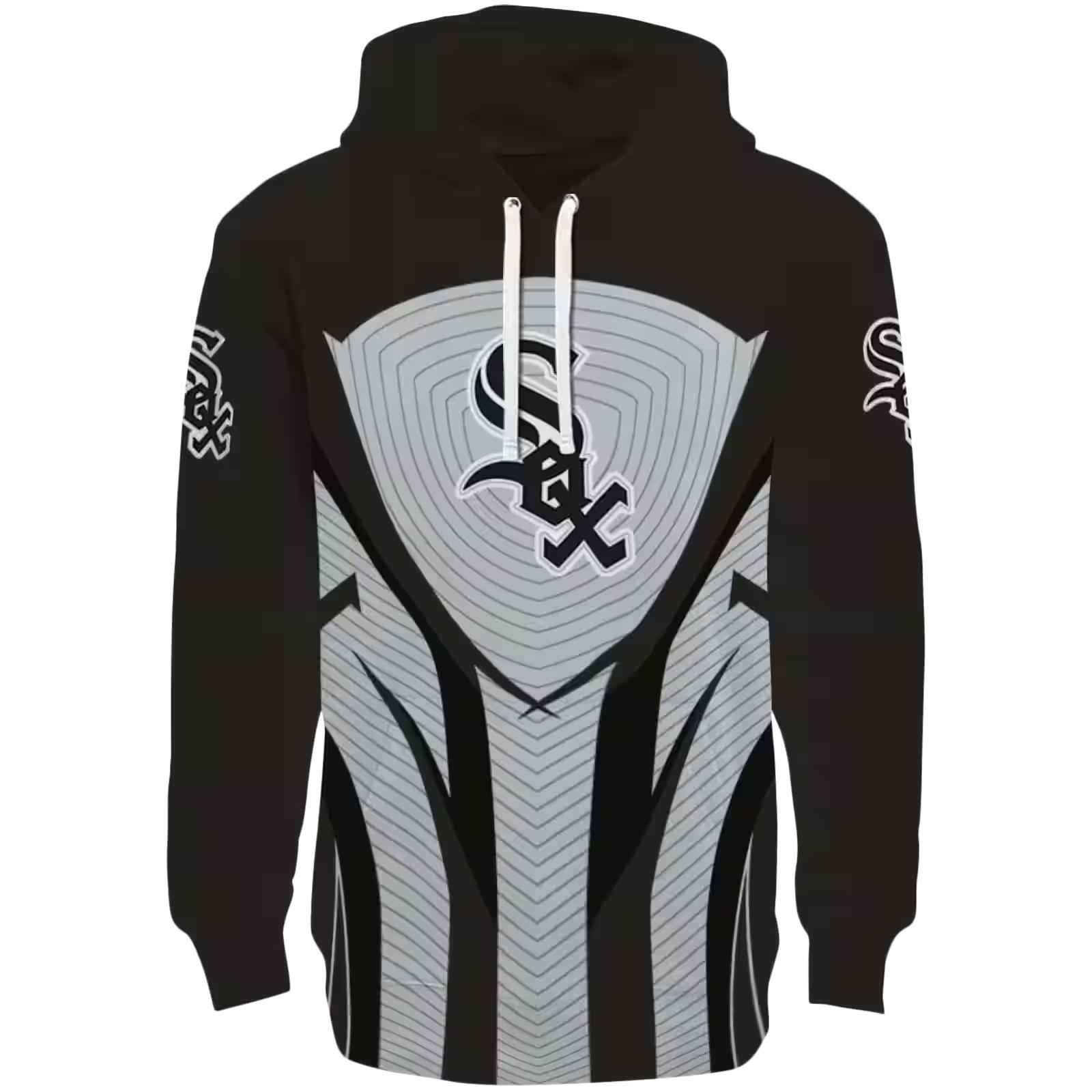 Chicago White Sox Concentric Lines Black Hoodie