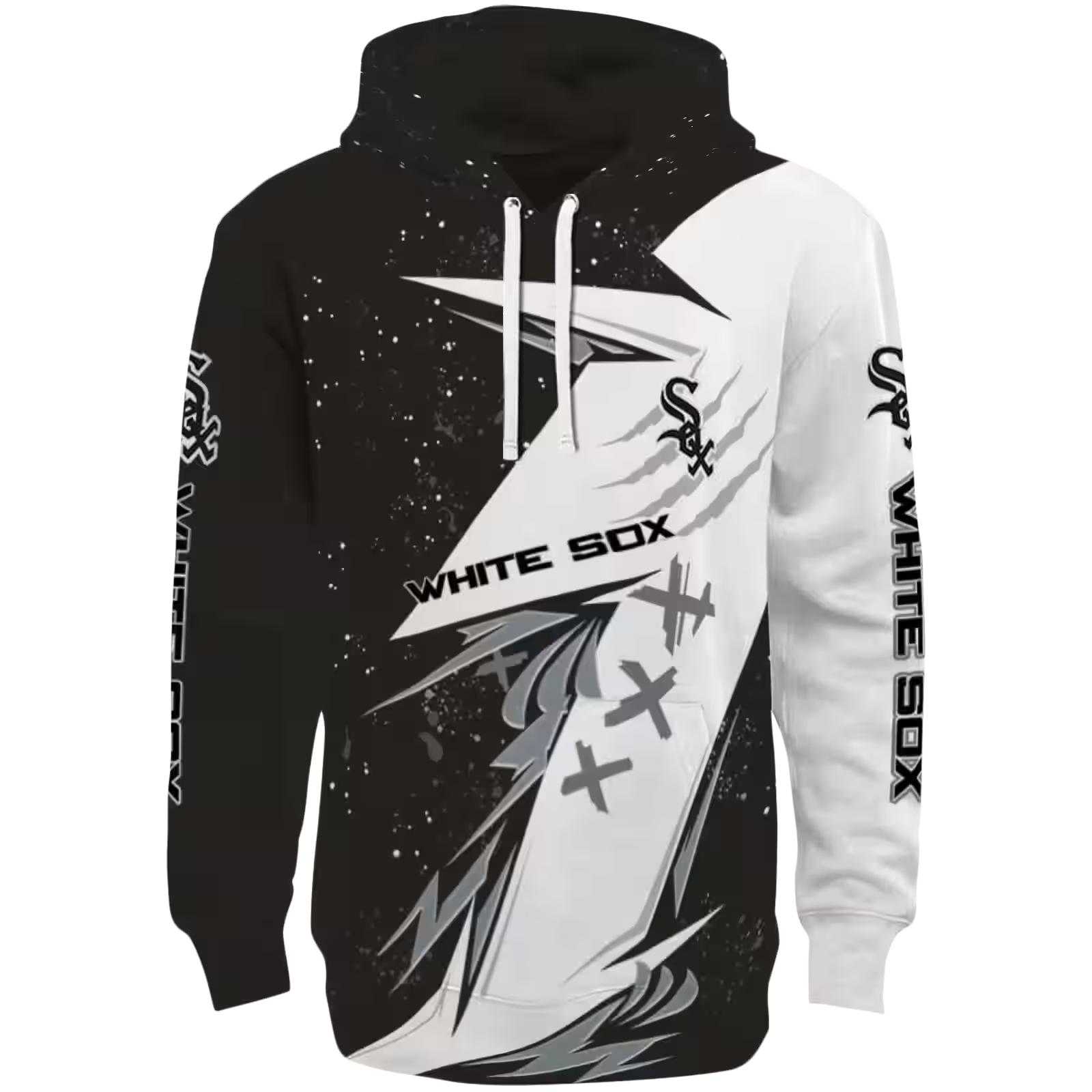 Chicago White Sox Dynamic Slash Black White Hoodie