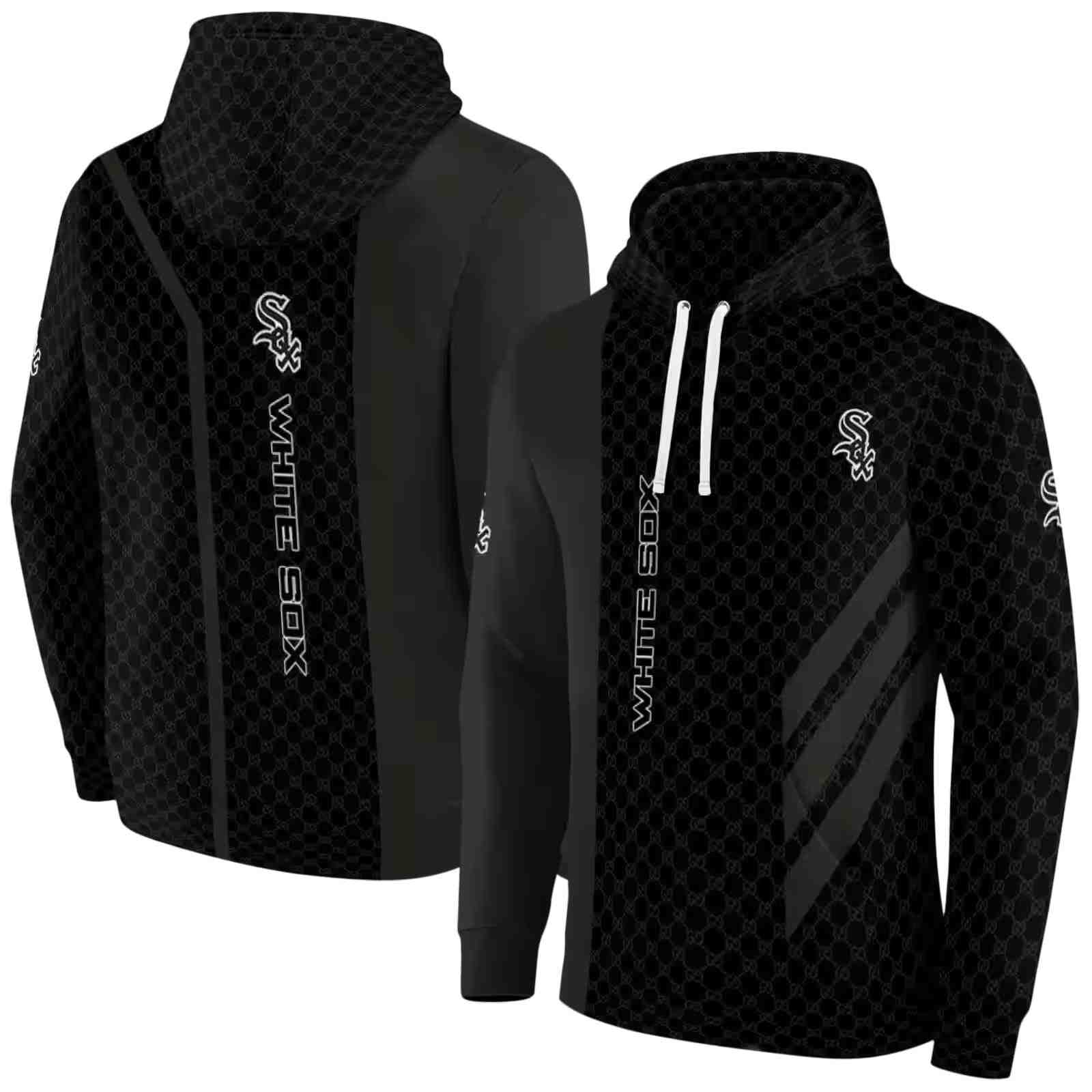 chicago white sox monogram pattern black hoodie fashion forward