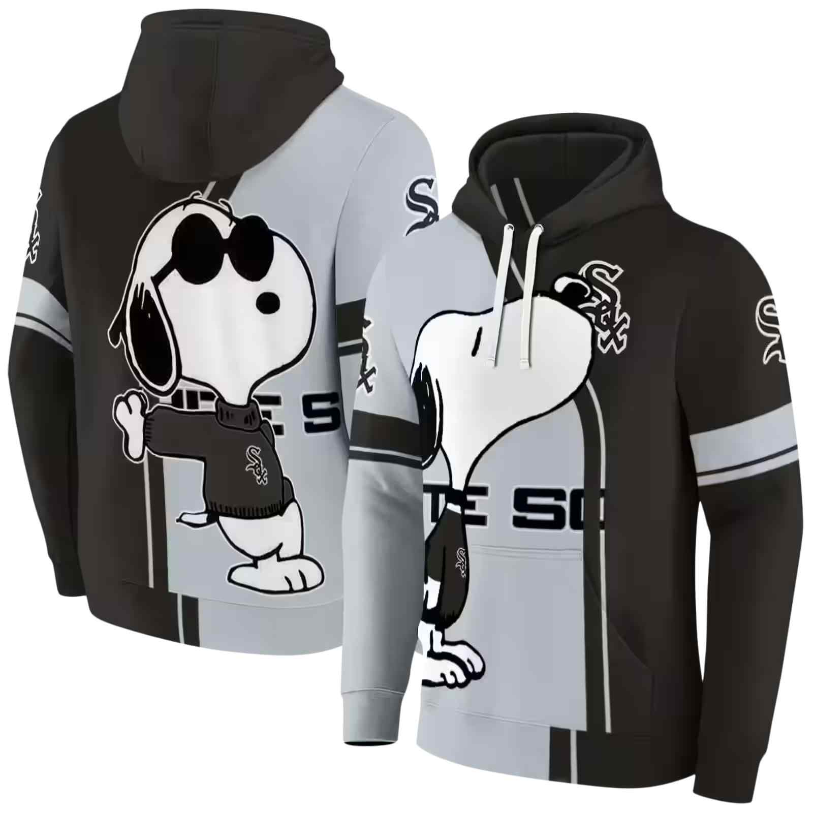 chicago white sox playful snoopy black hoodie fashion forward