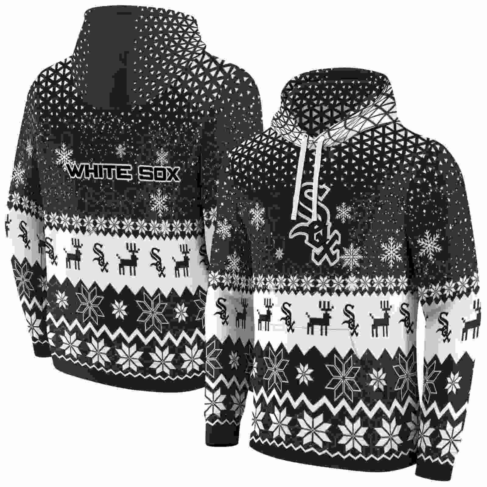 chicago white sox reindeer motif black hoodie fashion forward