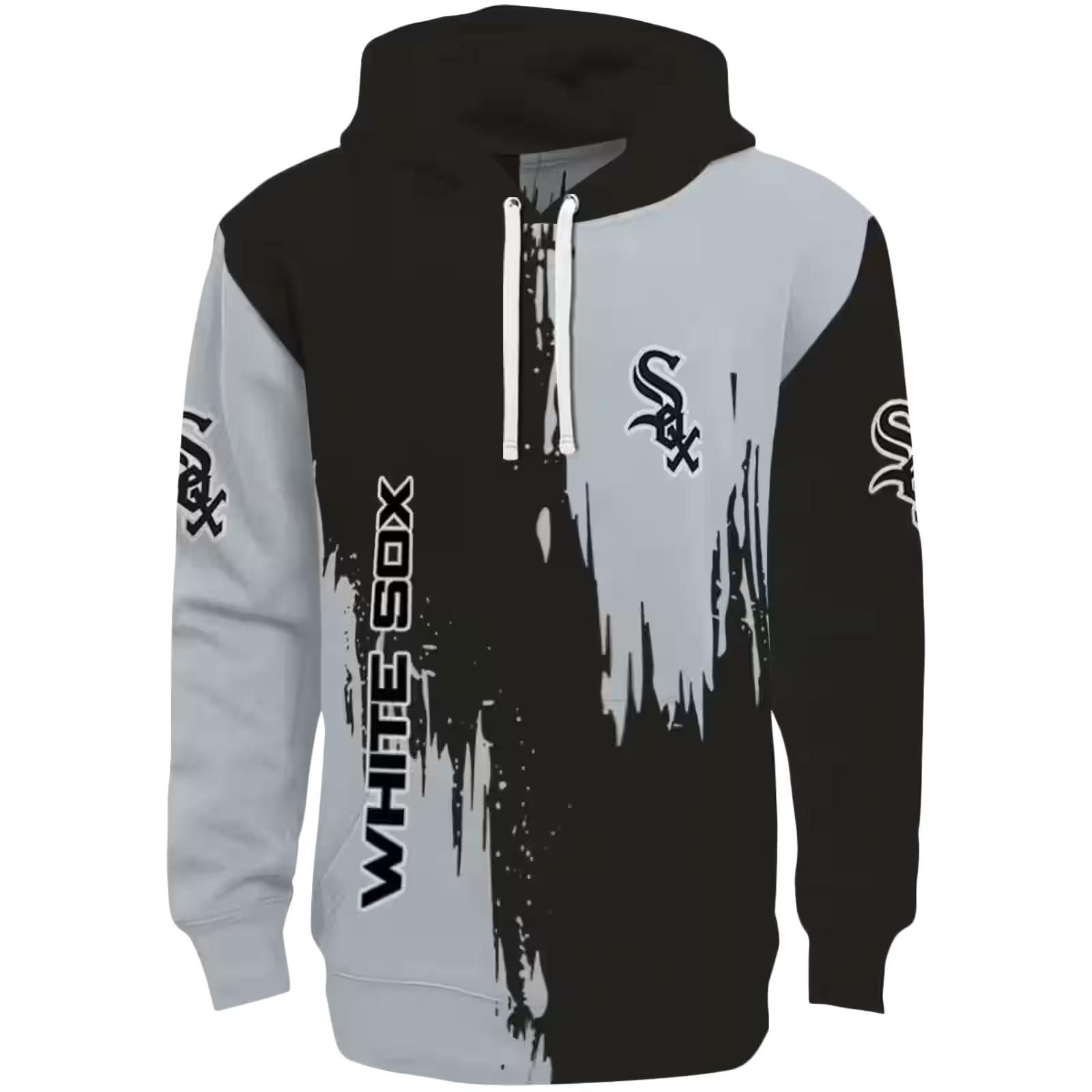 Chicago White Sox Splatter Effect Black Hoodie