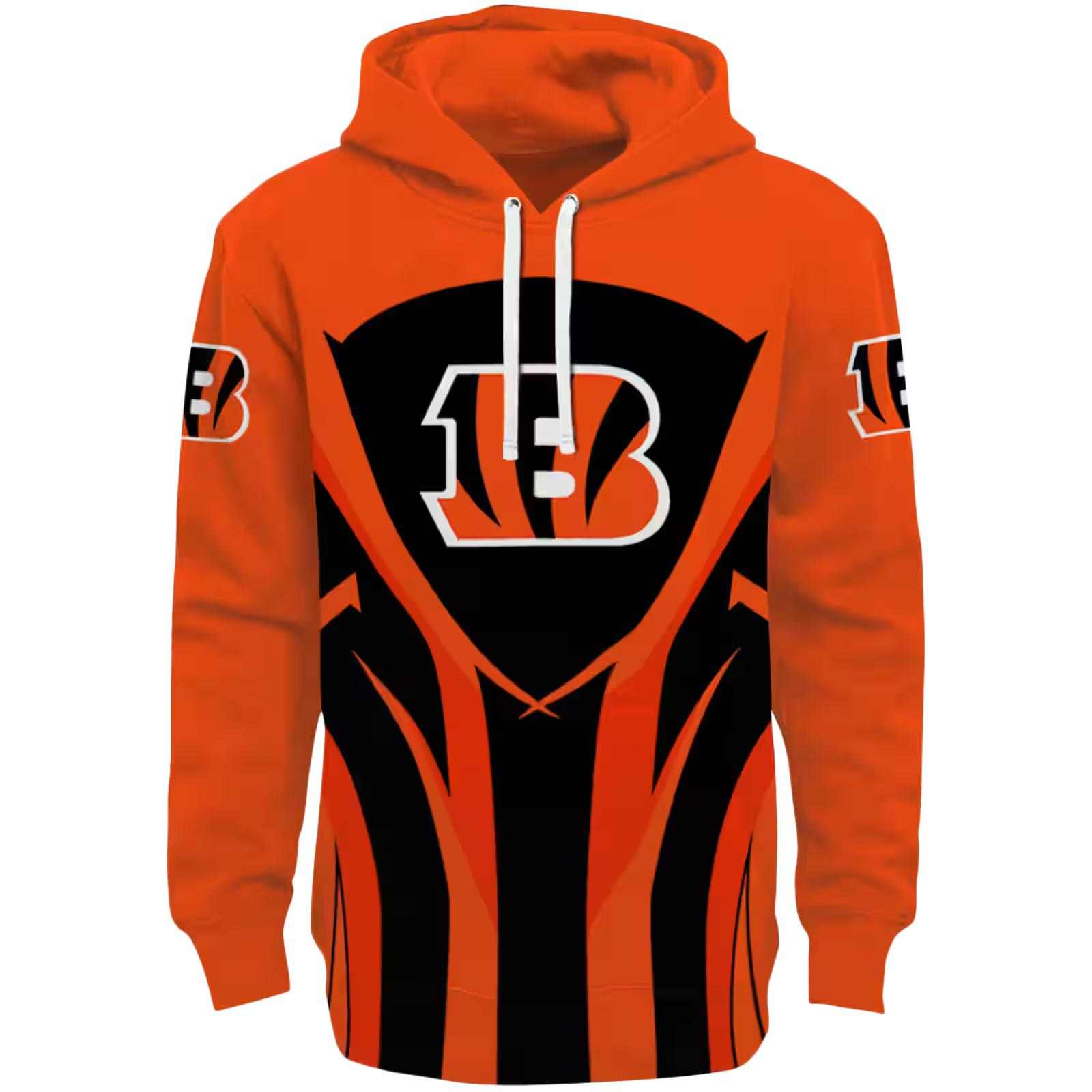 Cincinnati Bengals Concentric Lines Orange Black Hoodie