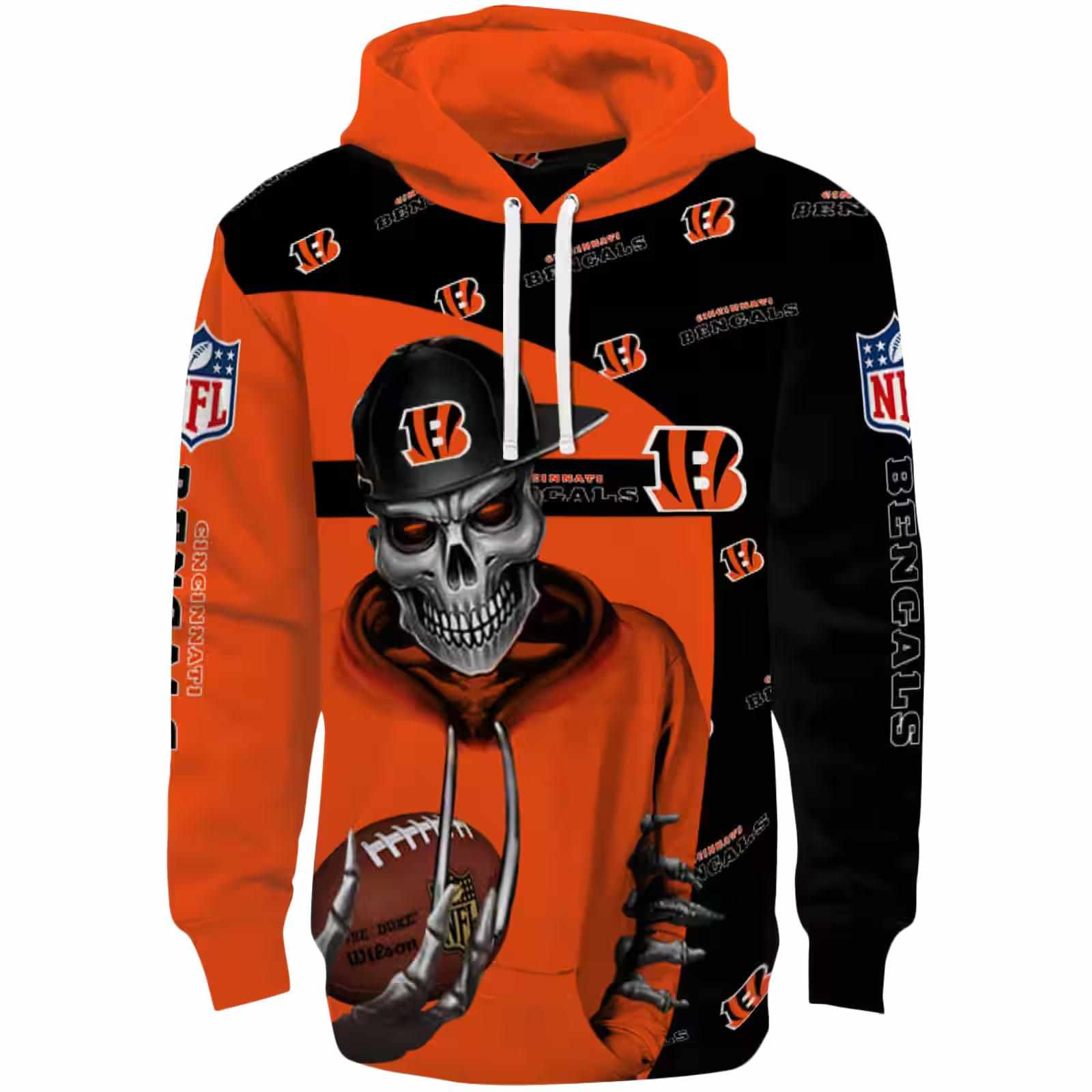 Cincinnati Bengals Grim Vibe Orange Black Hoodie