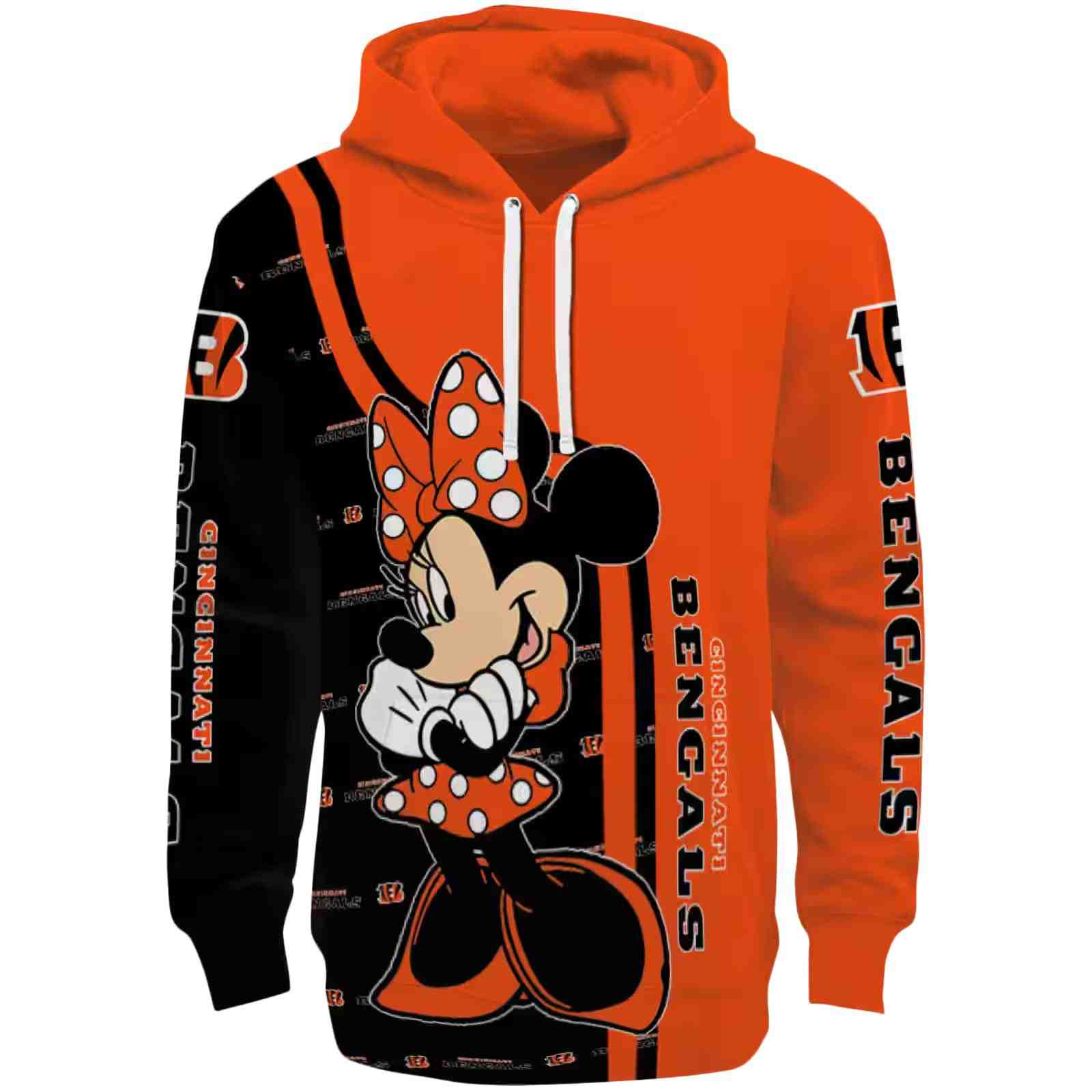 Cincinnati Bengals Minnie Mouse Orange Hoodie