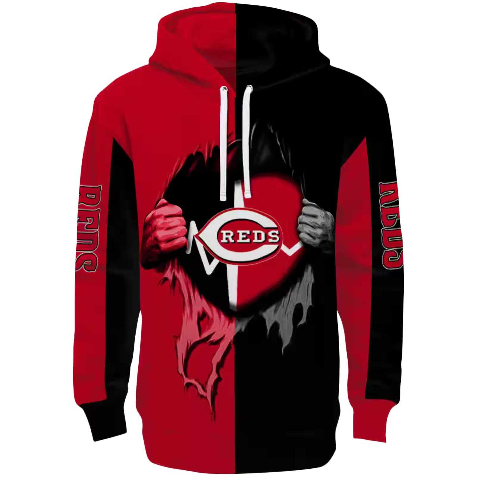 Cincinnati Reds Heartbeat Graphic Red Hoodie