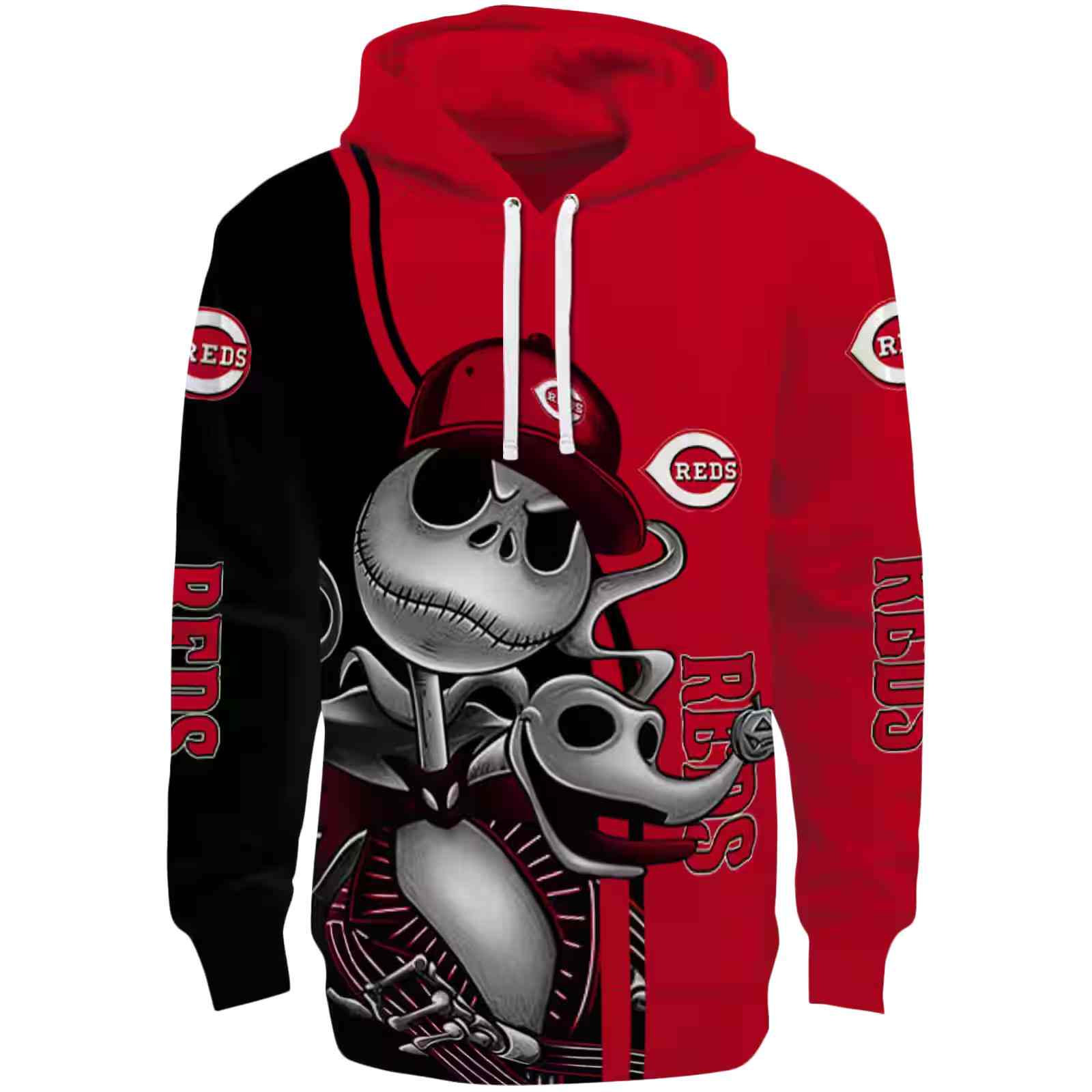 Cincinnati Reds Jack Skellington Red Hoodie