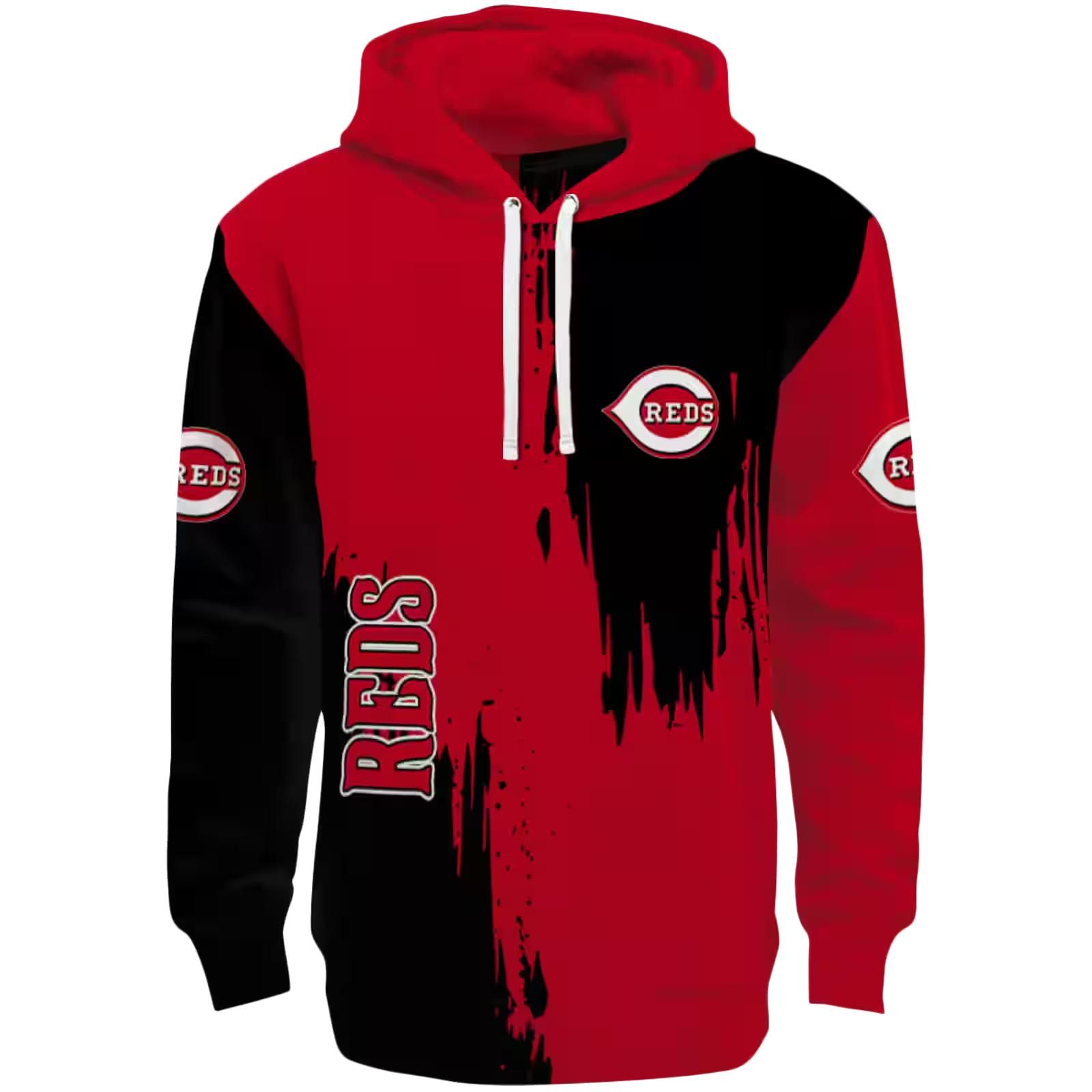 Cincinnati Reds Splatter Effect Red Hoodie