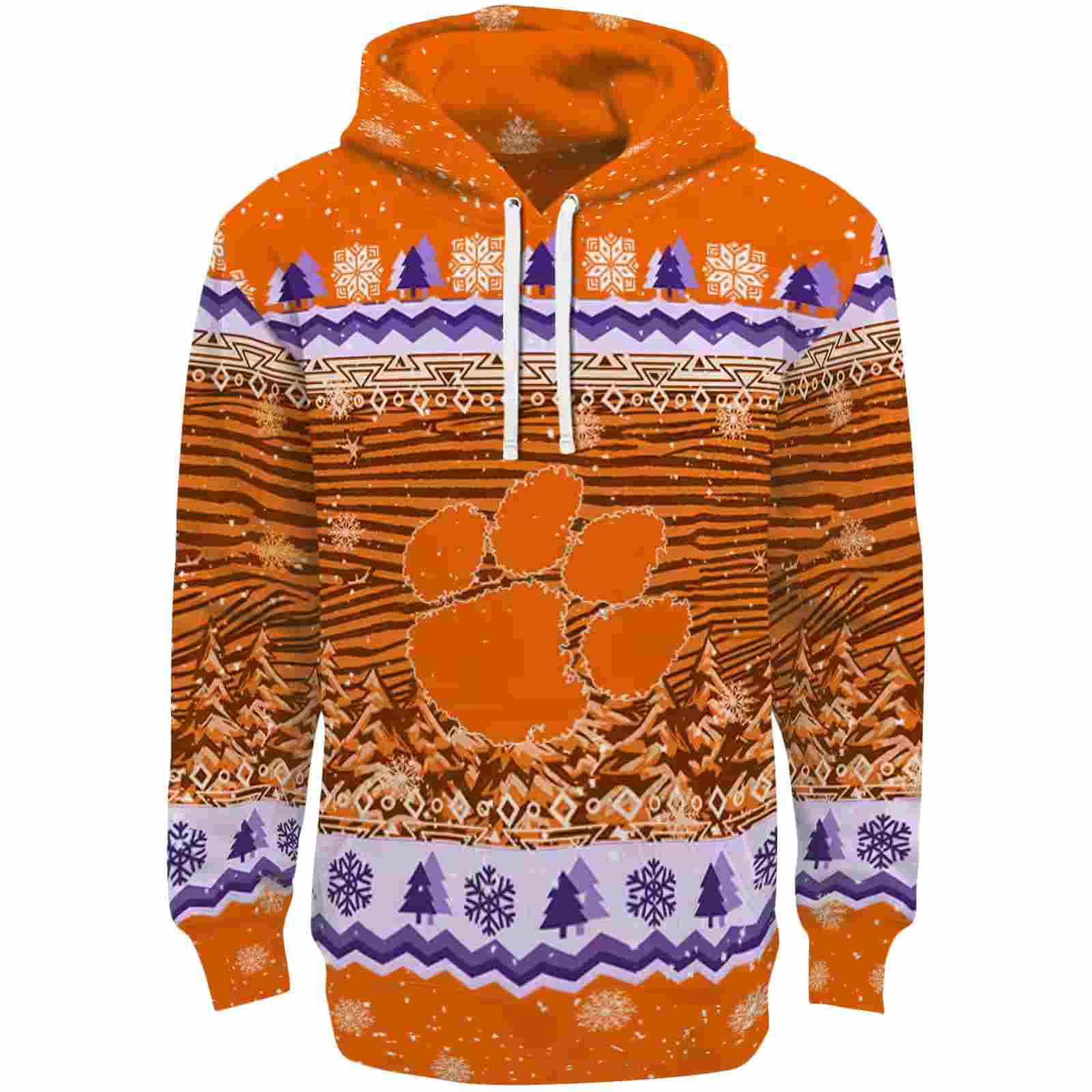 Clemson Tigers Christmas Trees Orange Hoodie