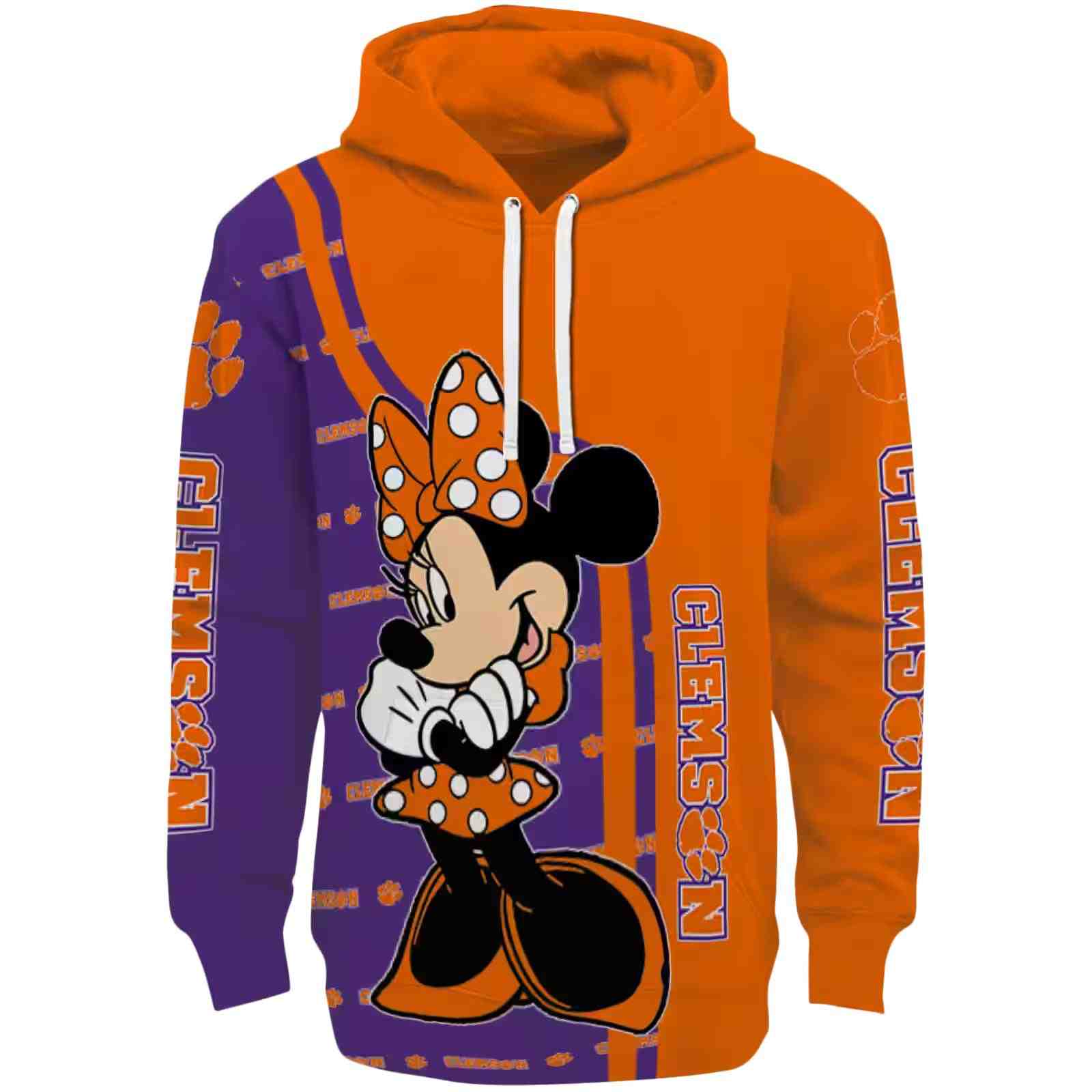 Clemson Tigers Minnie Mouse Orange Hoodie