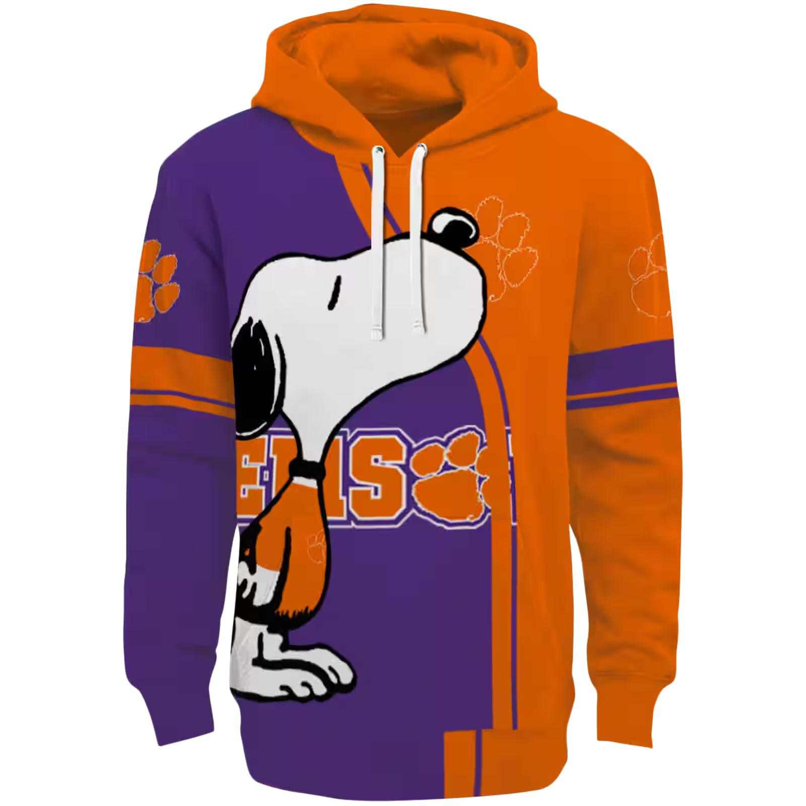 Clemson Tigers Playful Snoopy Orange Hoodie