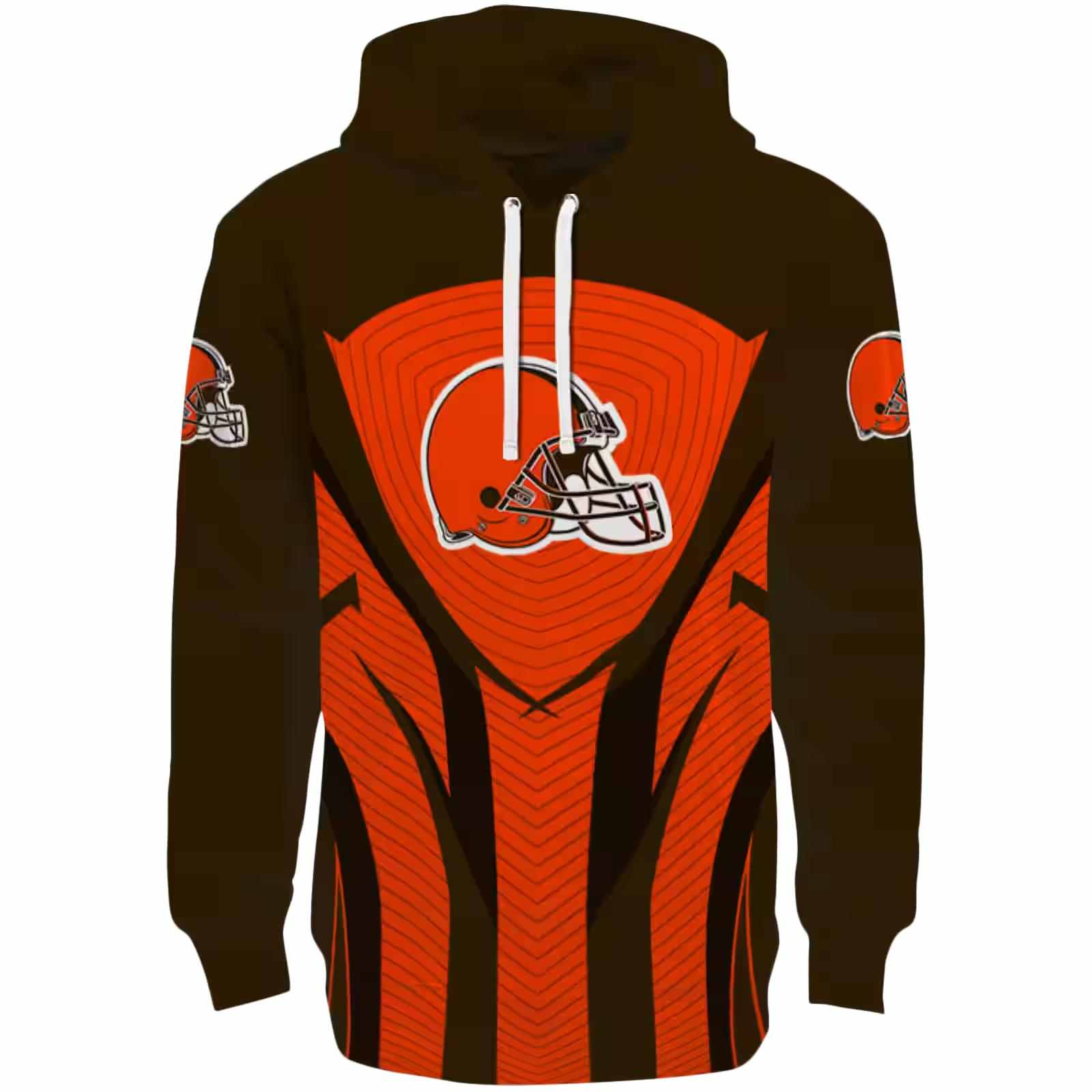 Cleveland Browns Concentric Lines Brown Black Hoodie