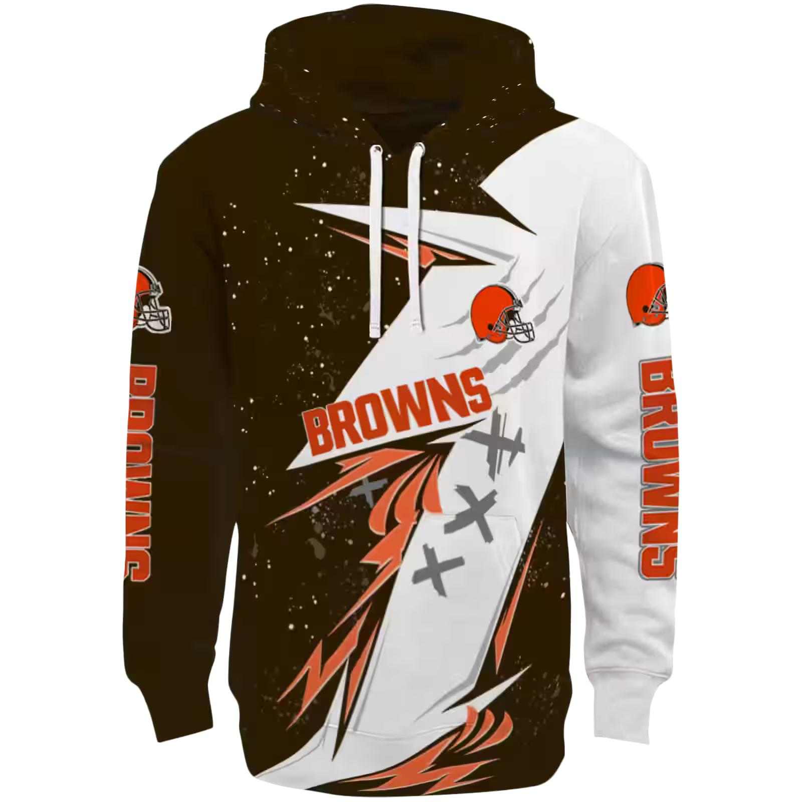 Cleveland Browns Dynamic Slash Brown White Hoodie