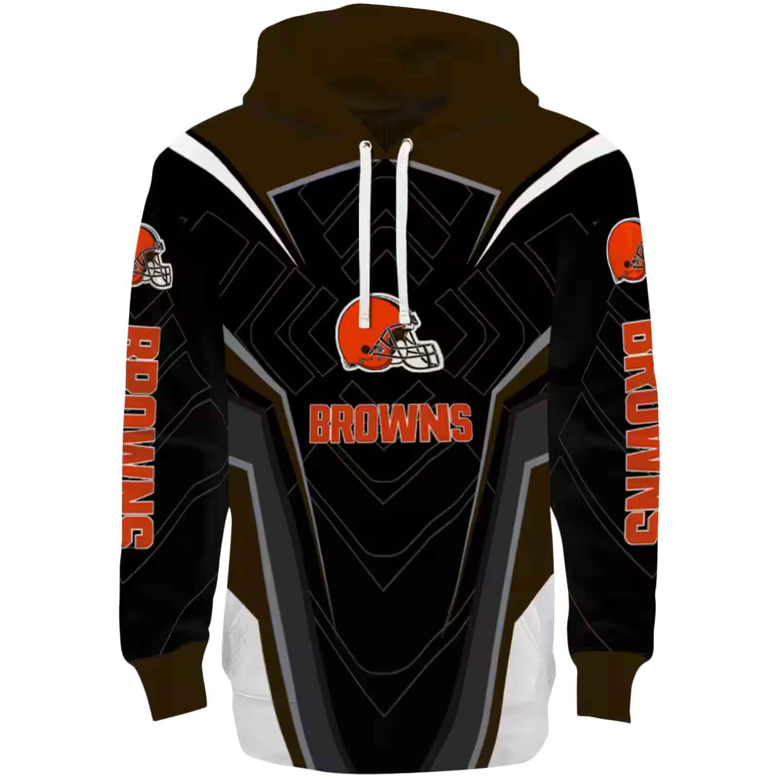 Cleveland Browns Futuristic Pattern Brown Black Hoodie