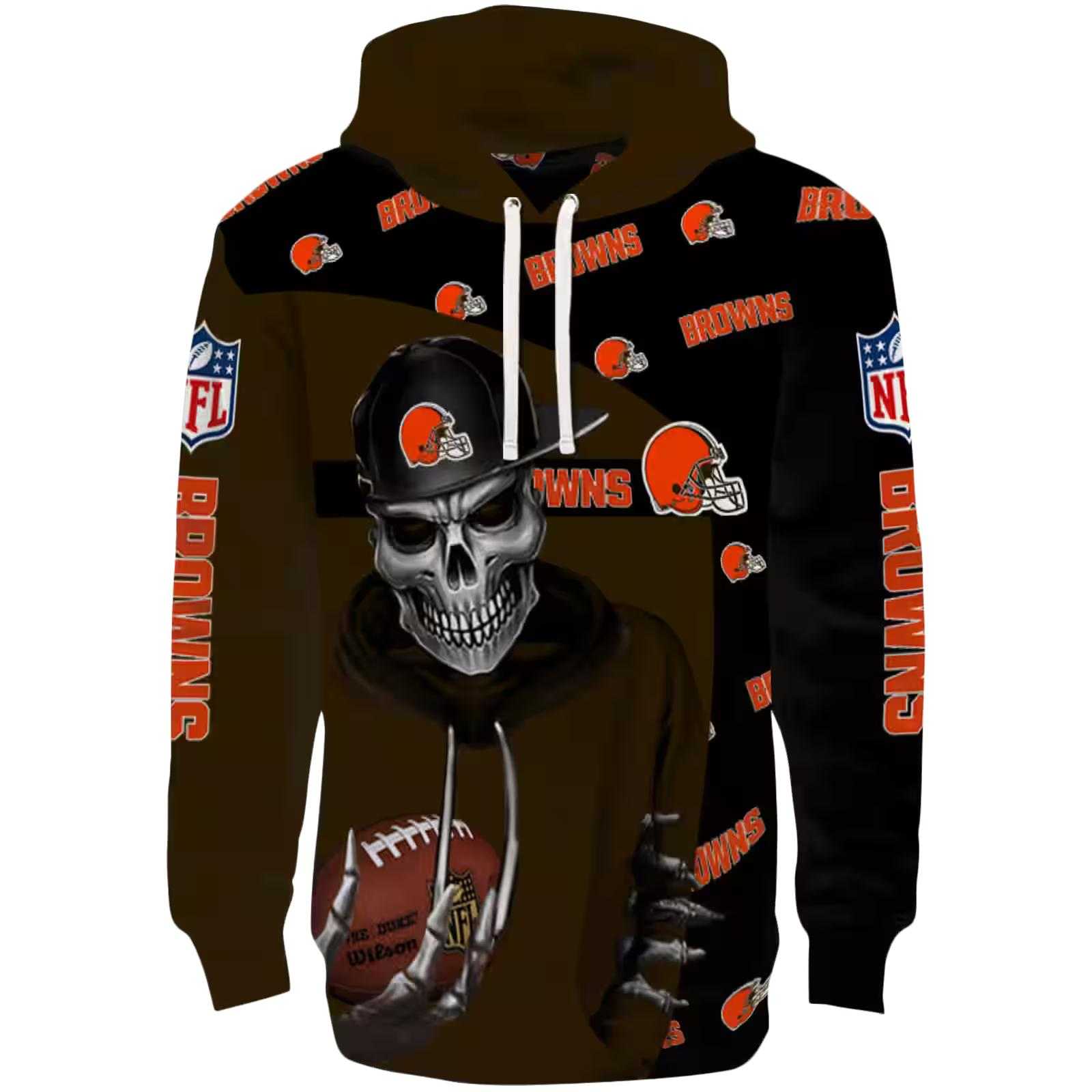 Cleveland Browns Grim Vibe Brown Black Hoodie