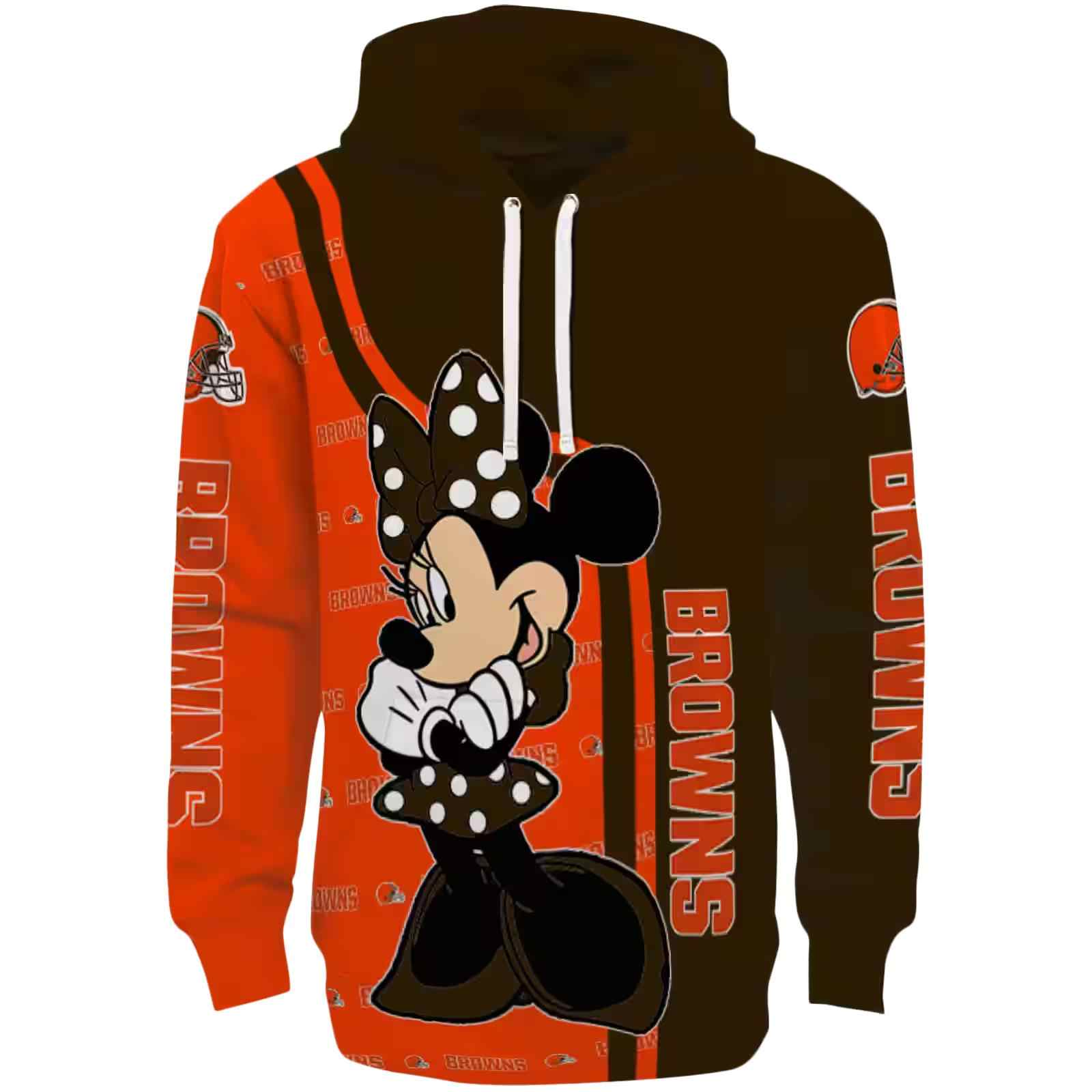 Cleveland Browns Minnie Mouse Brown Hoodie