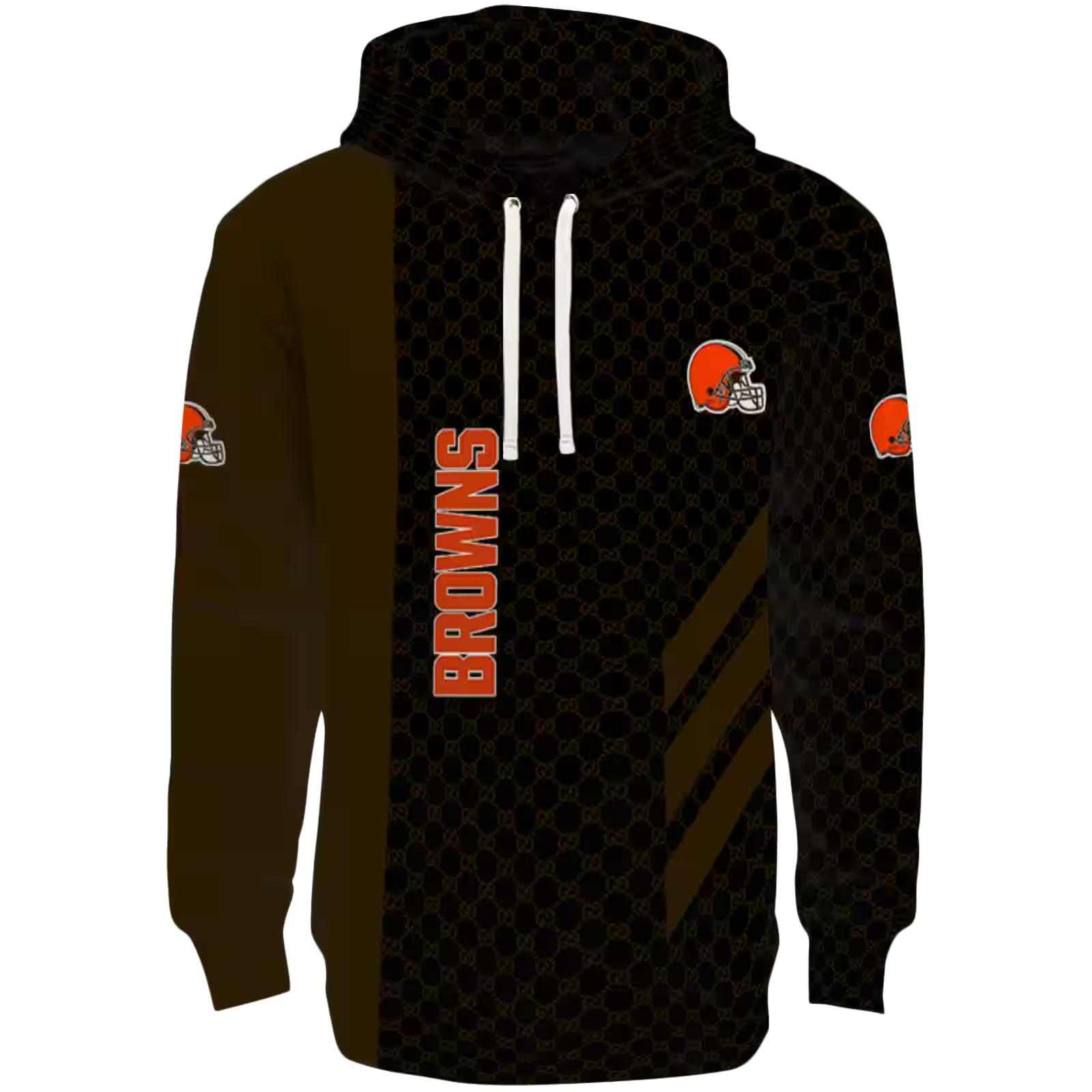 Cleveland Browns Monogram Pattern Brown Hoodie