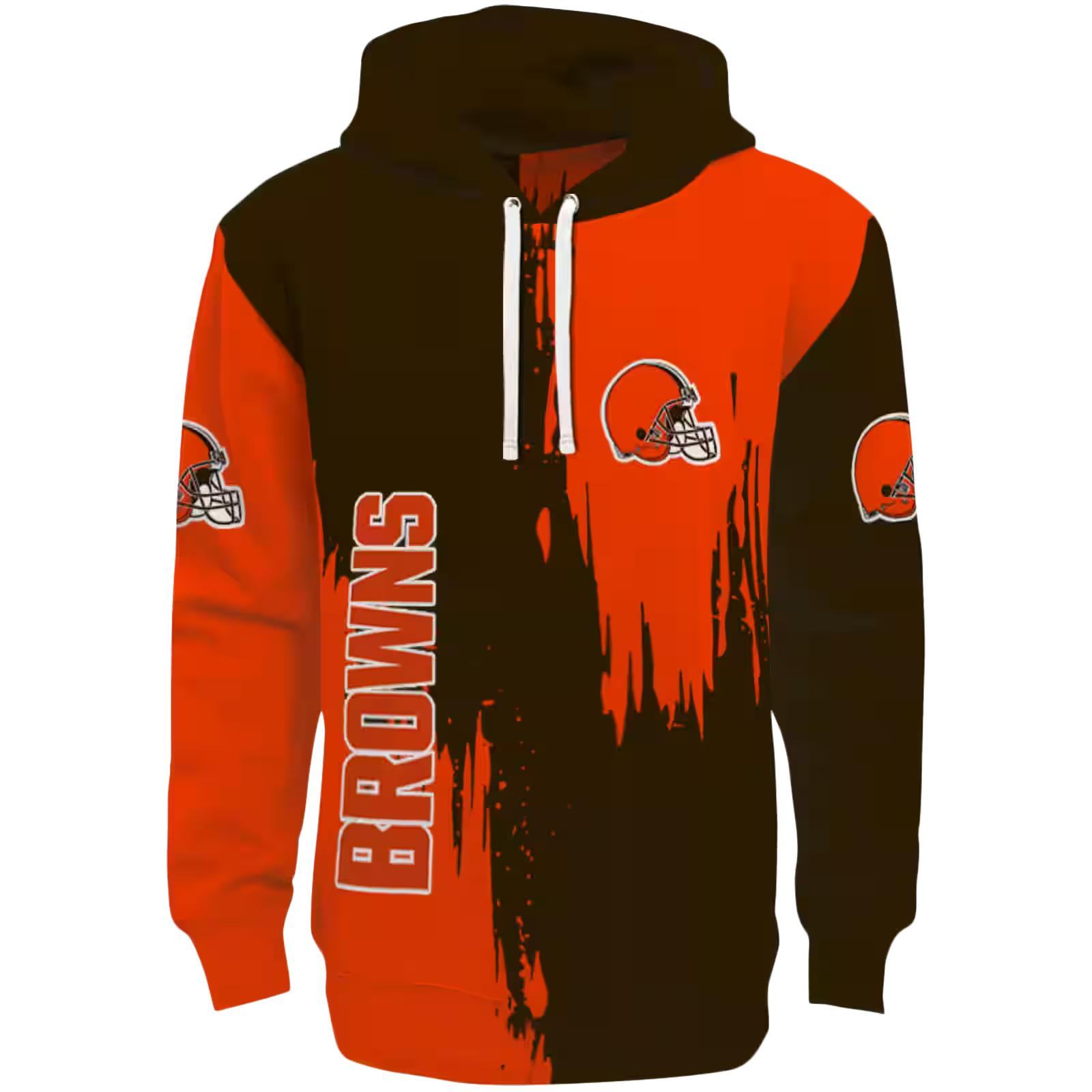 Cleveland Browns Splatter Effect Brown Hoodie