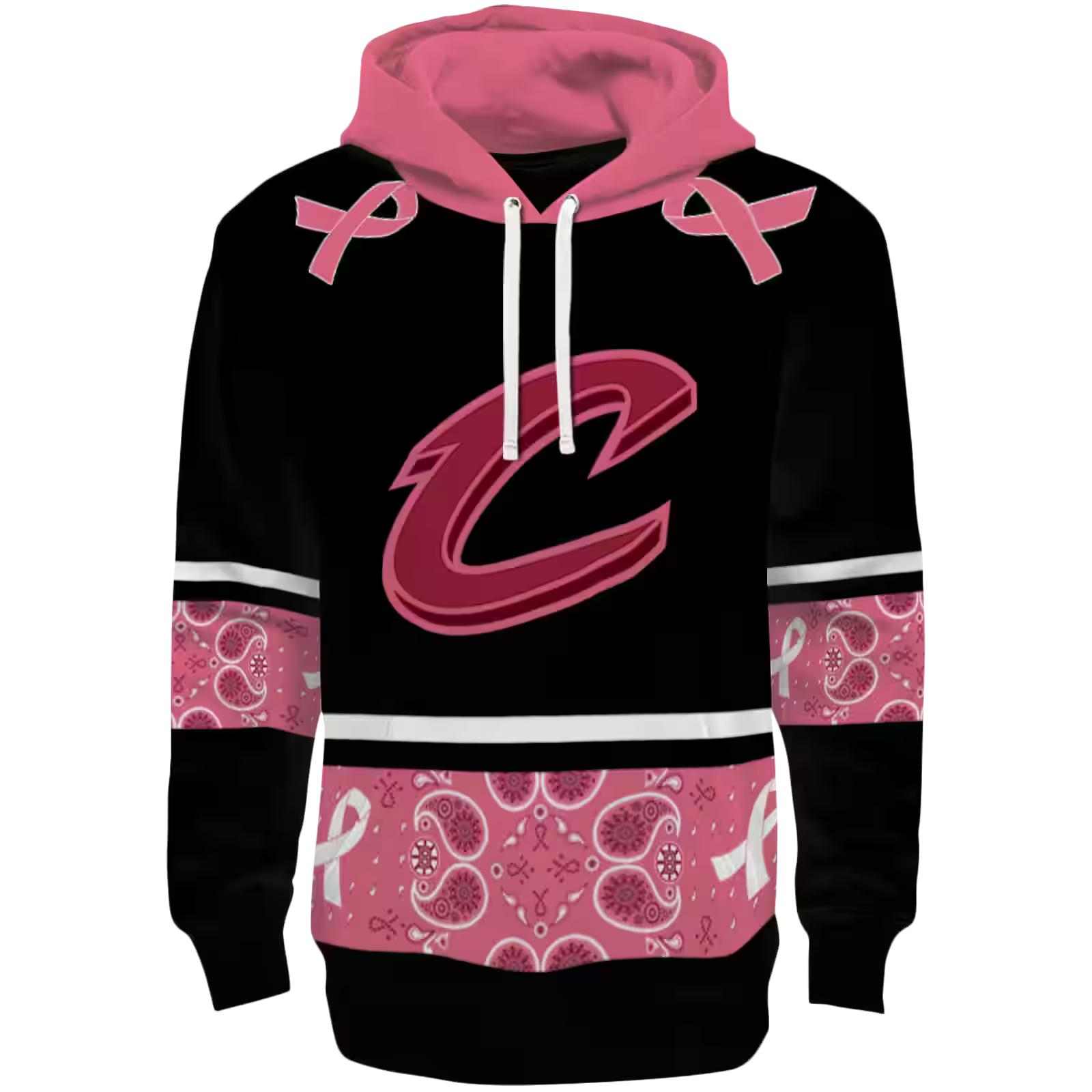 Cleveland Cavaliers Awareness Ribbon Black Pink Hoodie