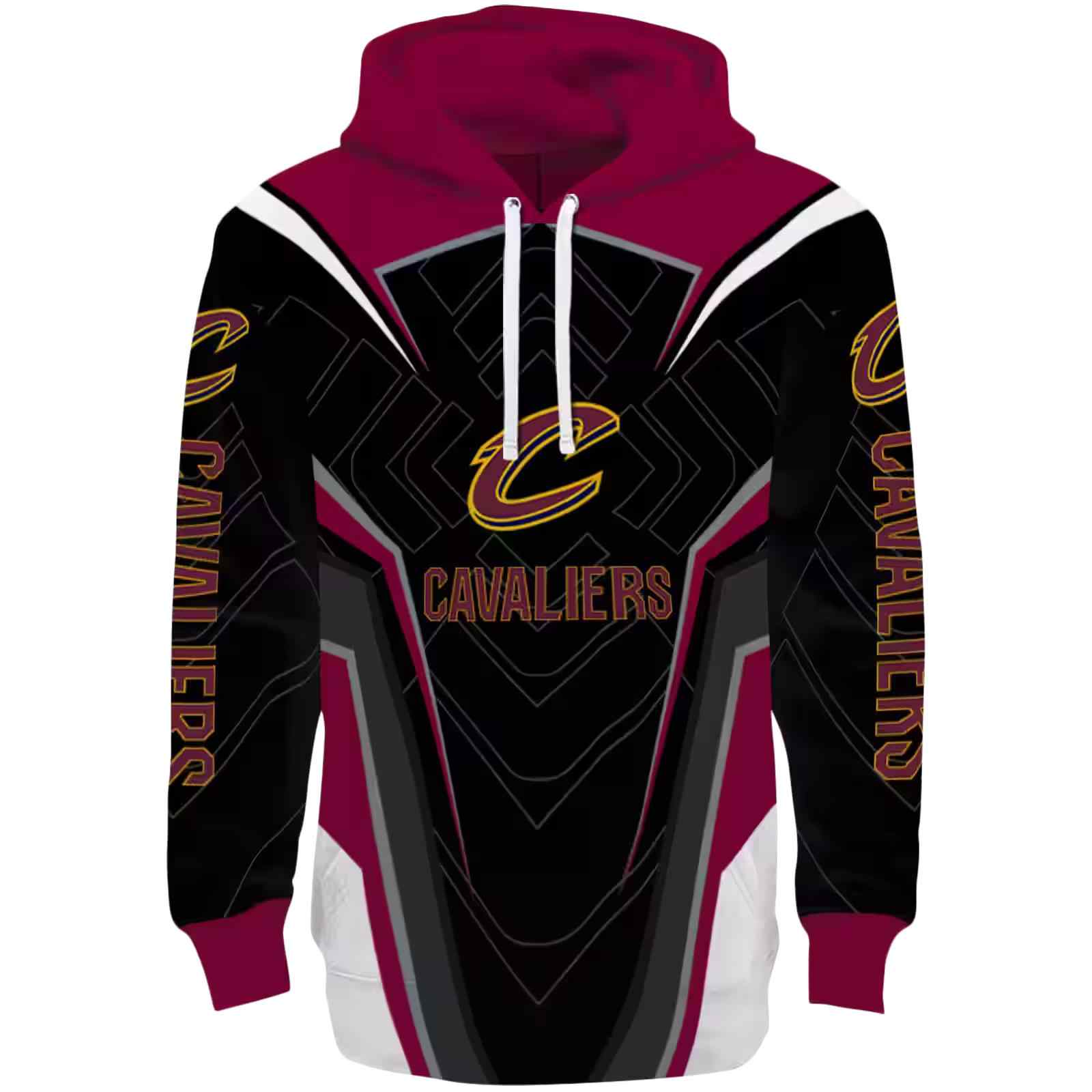 Cleveland Cavaliers Futuristic Pattern Wine Black Hoodie