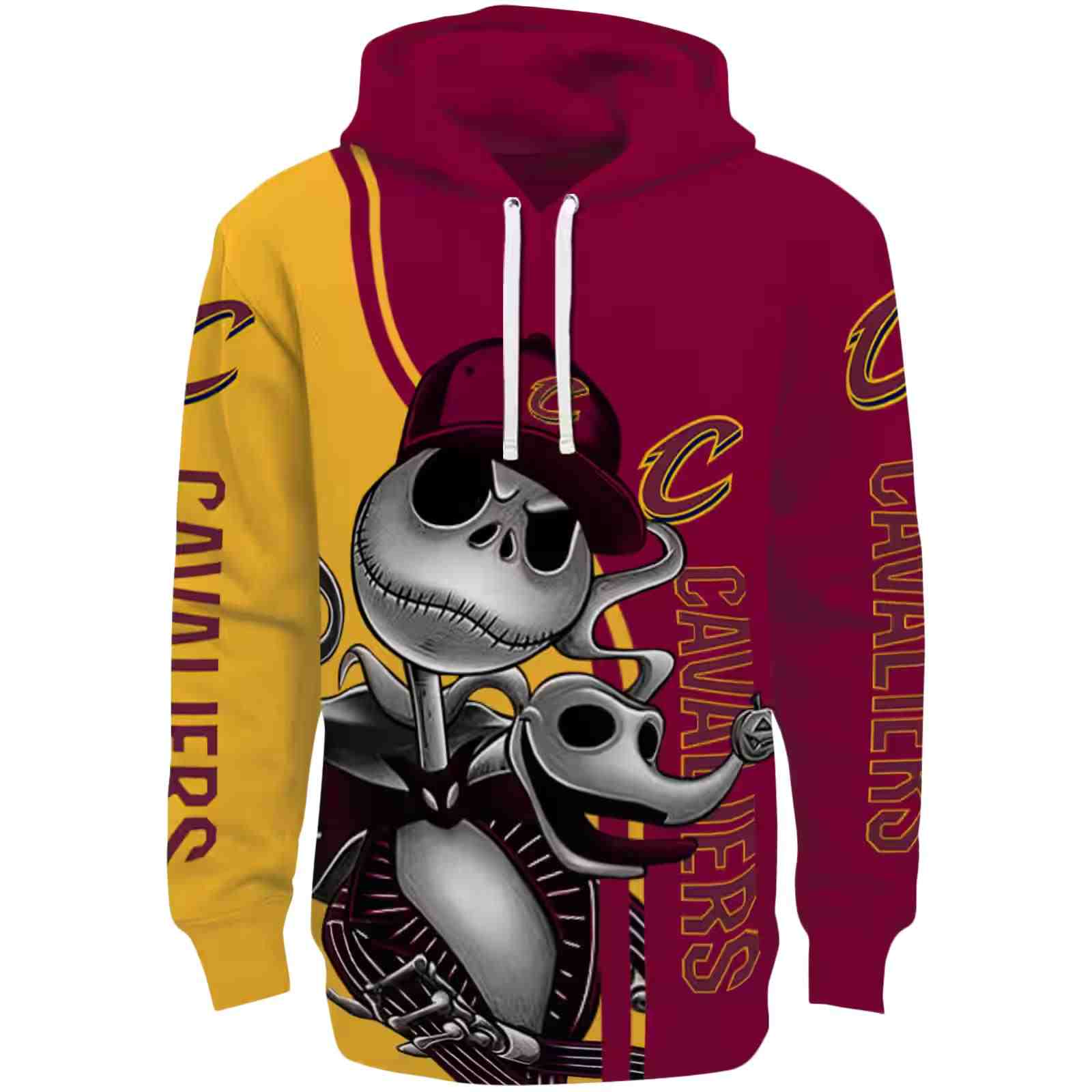 Cleveland Cavaliers Jack Skellington Wine Hoodie