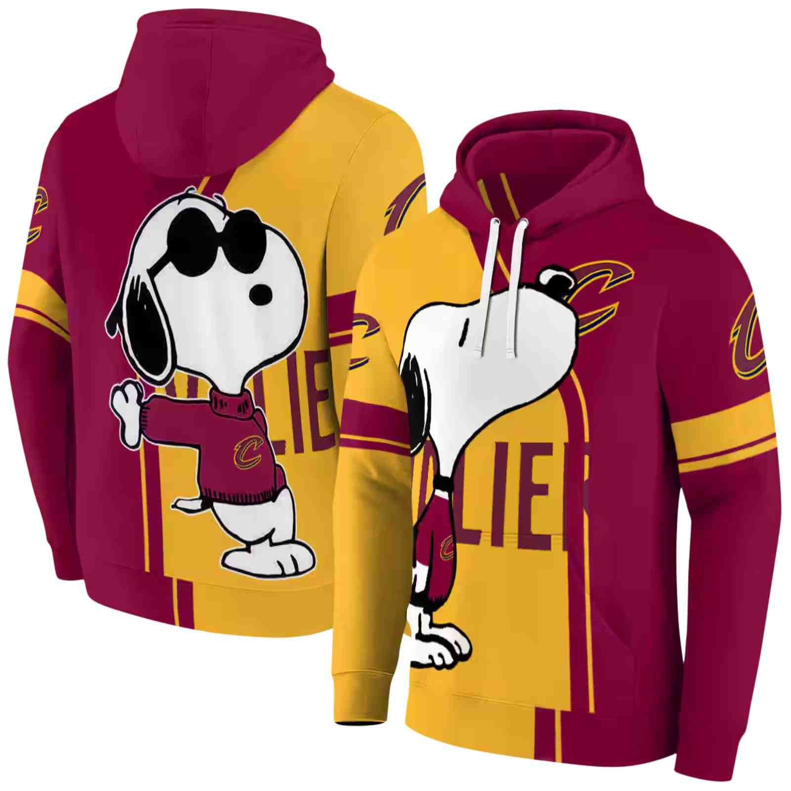 cleveland cavaliers playful snoopy wine hoodie fashion forward