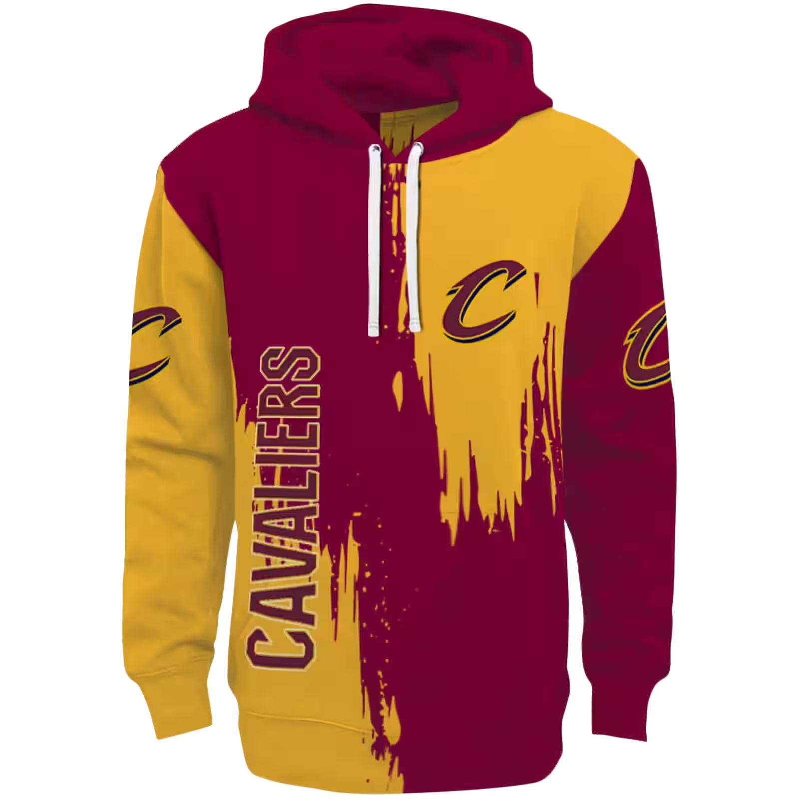 Cleveland Cavaliers Splatter Effect Wine Hoodie