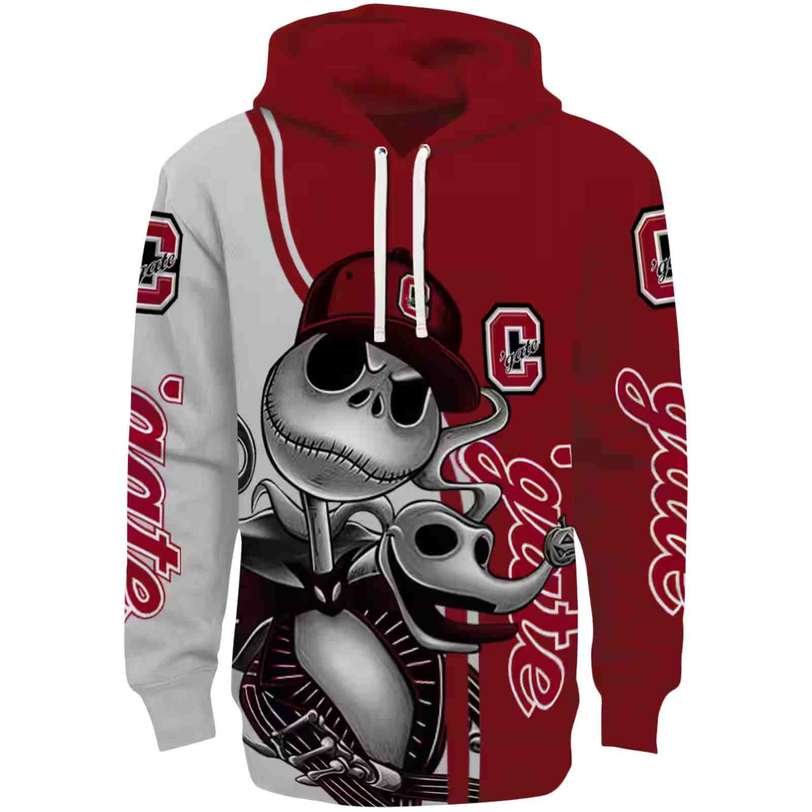 Colgate Raiders Jack Skellington Maroon Hoodie