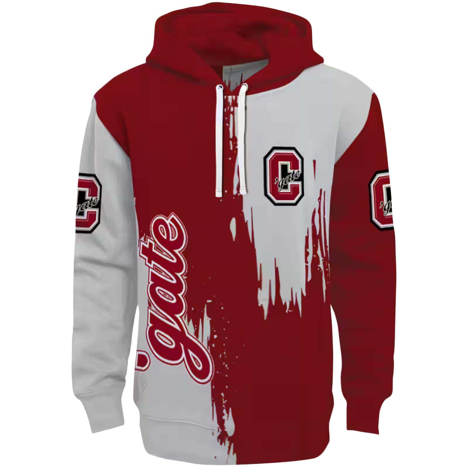 Colgate Raiders Splatter Effect Maroon Hoodie