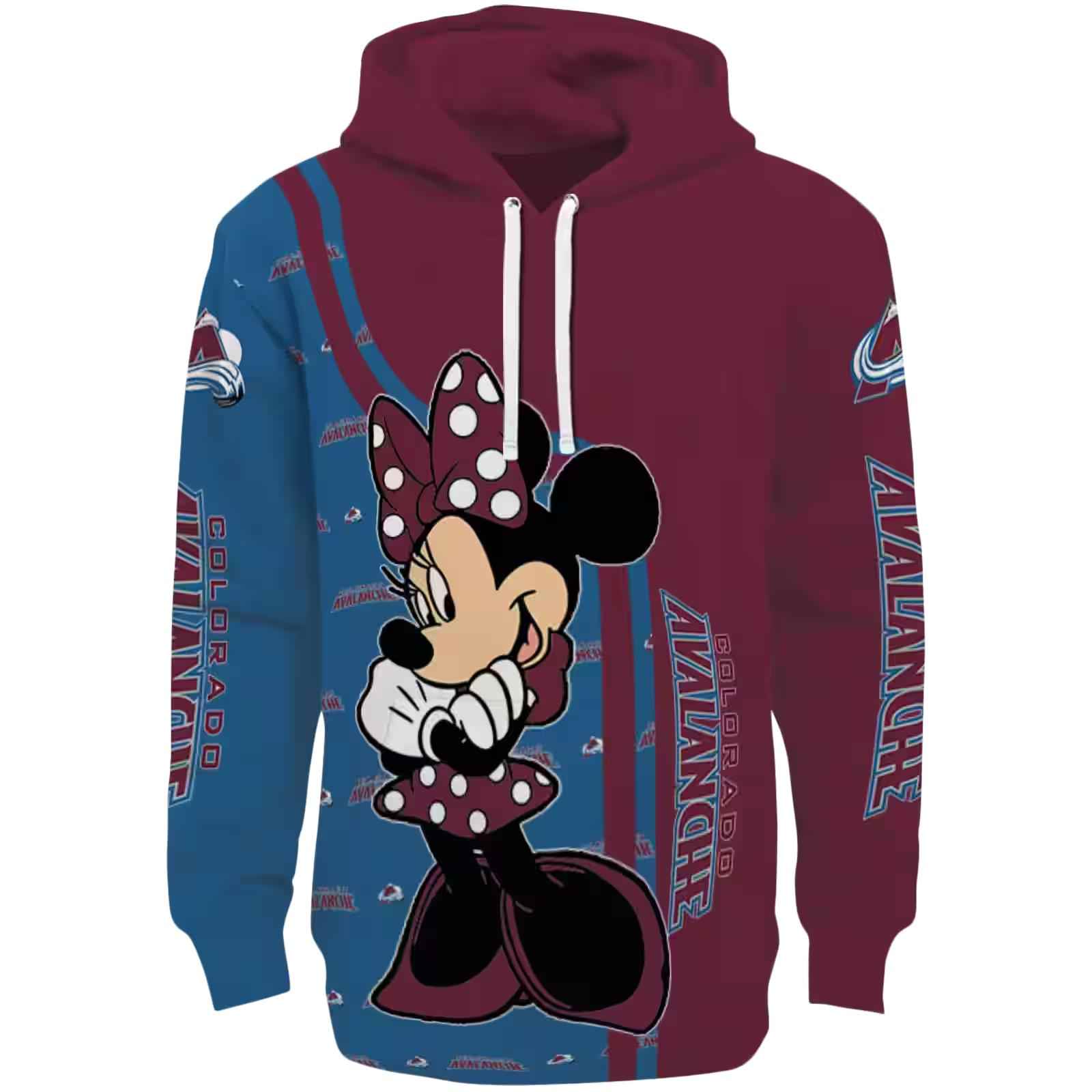 Colorado Avalanche Minnie Mouse Burgundy Hoodie