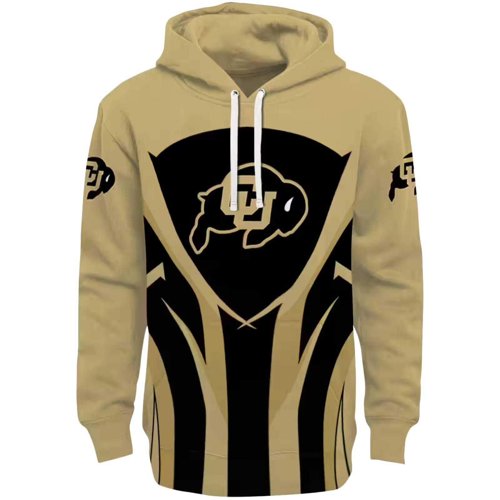 Colorado Buffaloes Concentric Lines Gold Black Hoodie