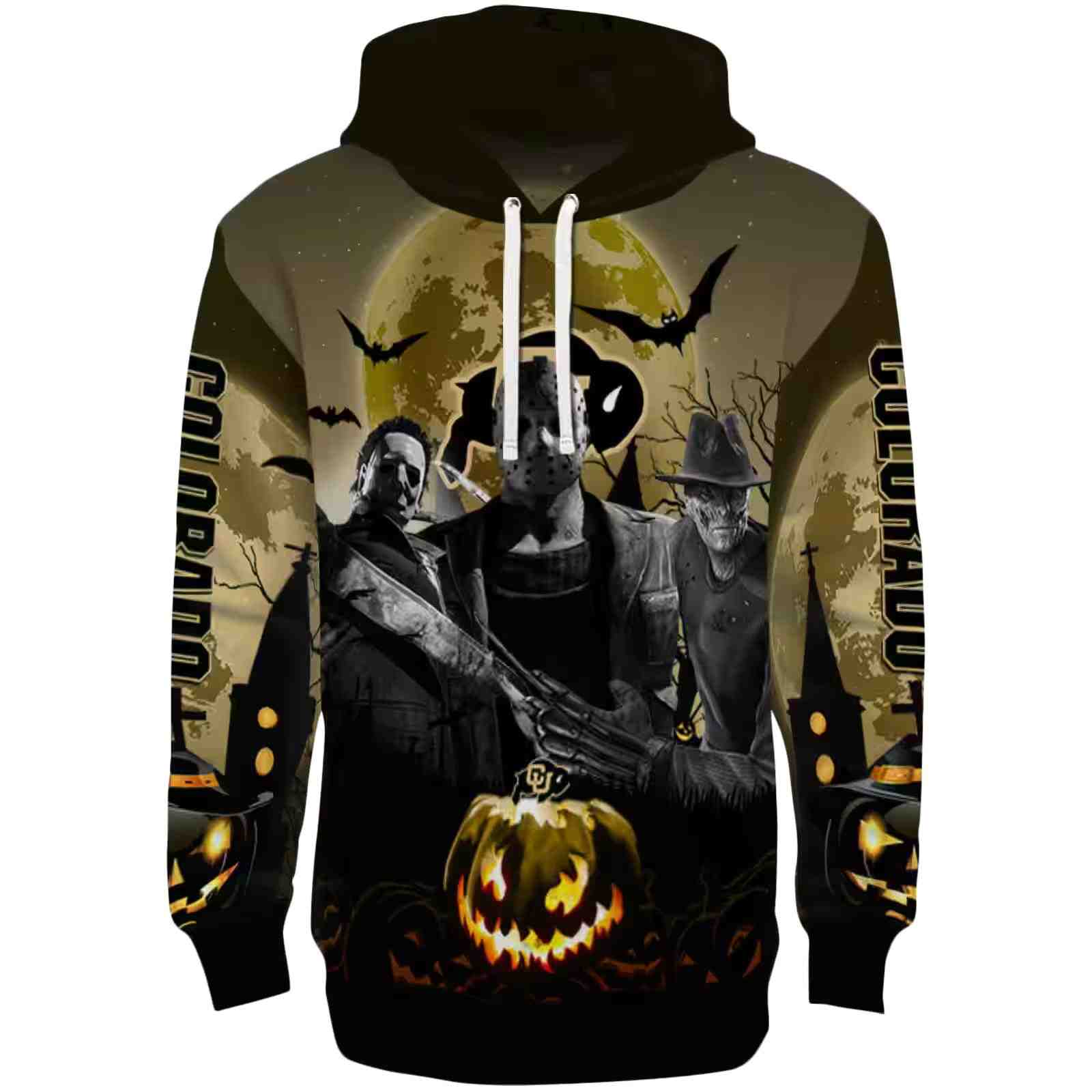 Colorado Buffaloes Halloween Vibes Gold Black Hoodie