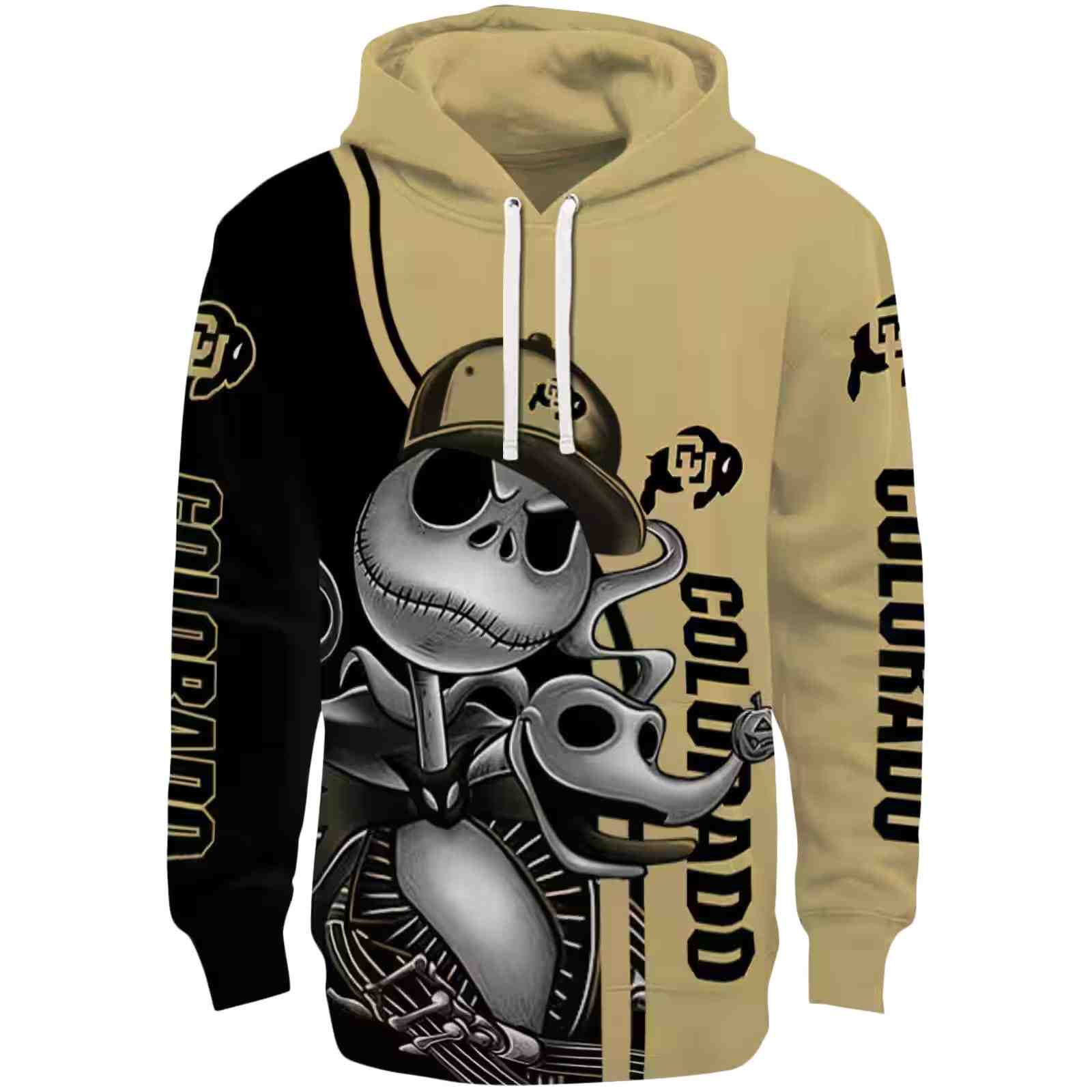 Colorado Buffaloes Jack Skellington Gold Hoodie